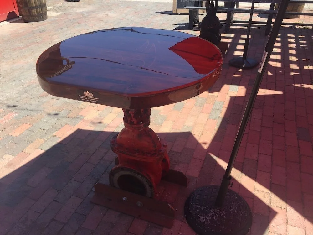 Antique School Water Valve Epoxy Coated Tables CHR