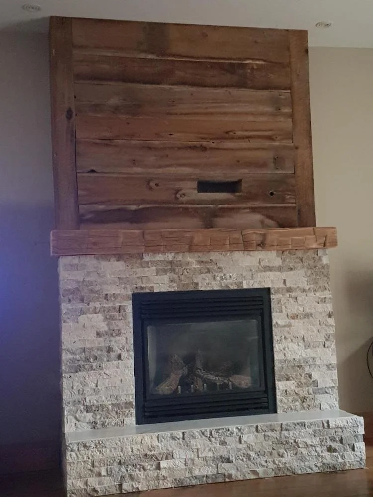 Barn Beam and Reclaimed Board Mantels CHR