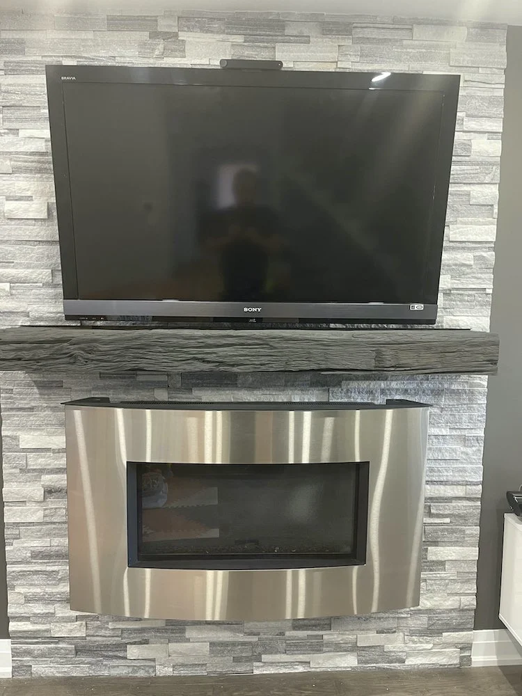 Weathered Grey Stained Fireplace Mantels CHR