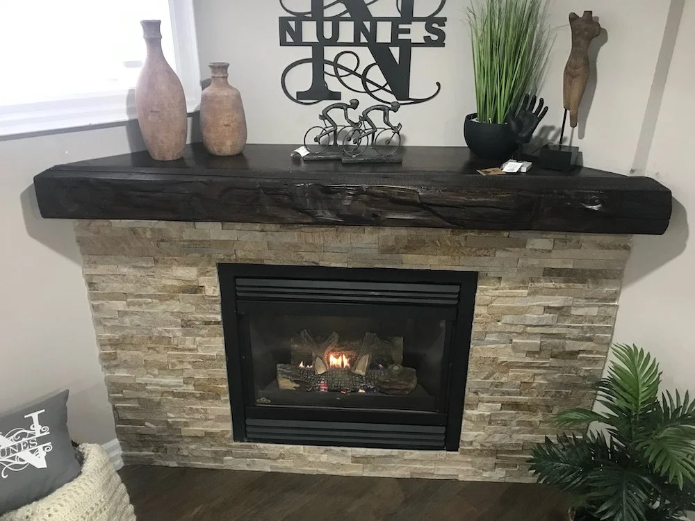 Dark Stained Reclaimed Fireplace Mantels CHR