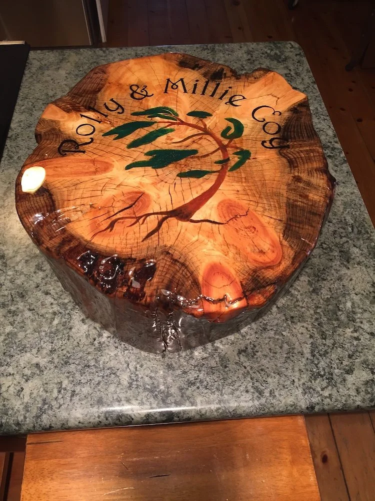 Epoxy Coated Carved Tree Stumps CHR