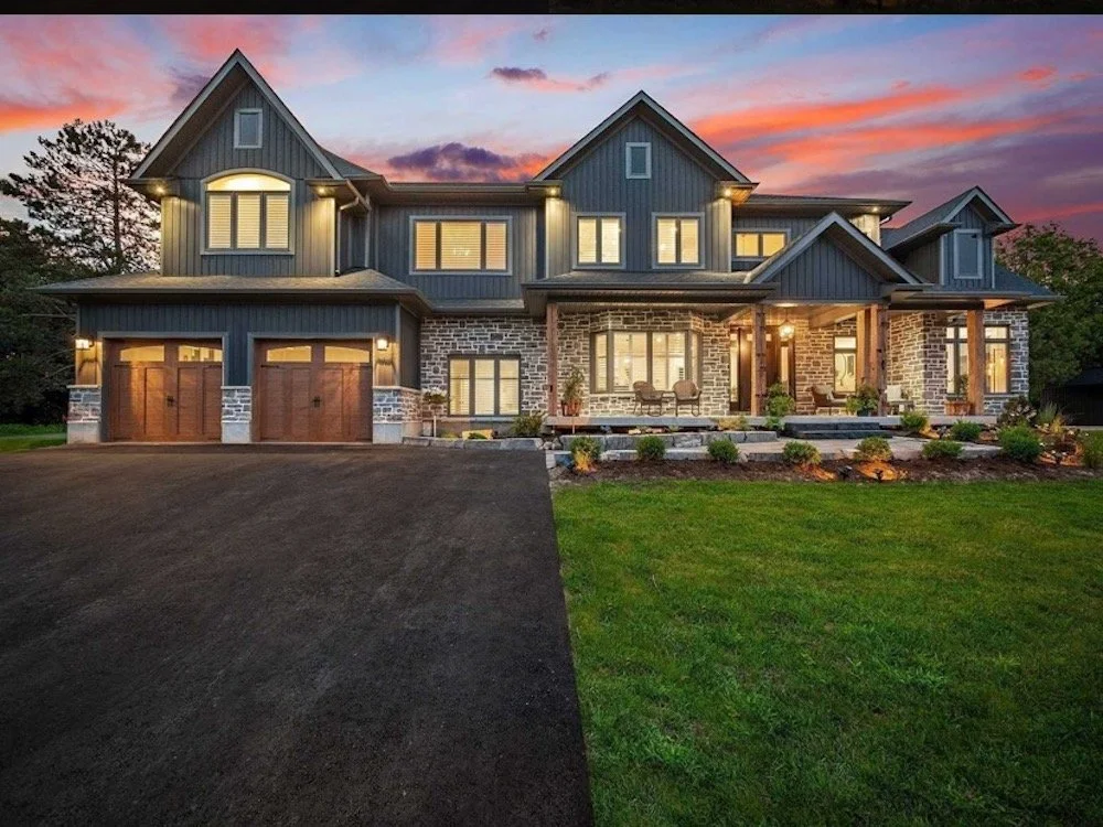  Custom Home Barn Beam Front Porch Posts Ontario CHR 