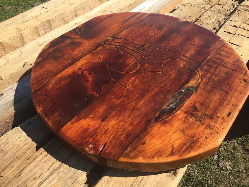 Refinished Barnwood Brewery Table Tops CHR