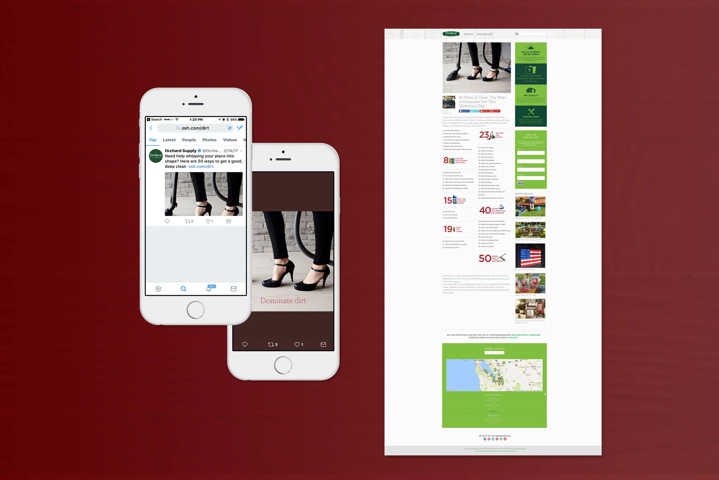 Campaign creative extended to related components. Speculative executions include web banners, promotional collateral and circular advertising.