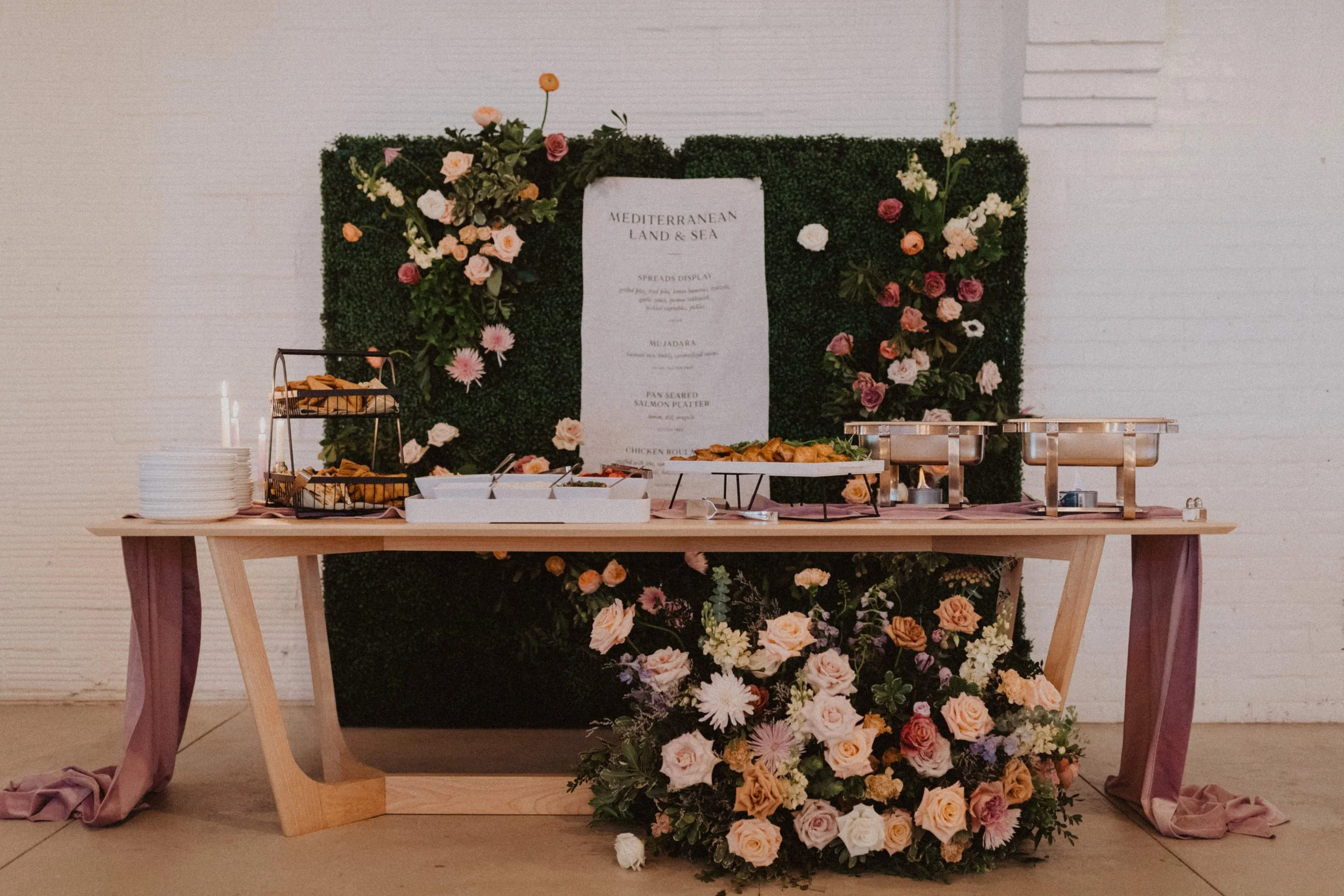 A Mediterranean Land and Sea Food Station for Weddings and Events