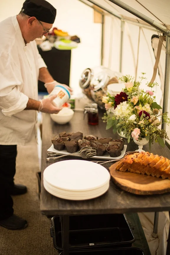 Terra Glamping dining tent and chef