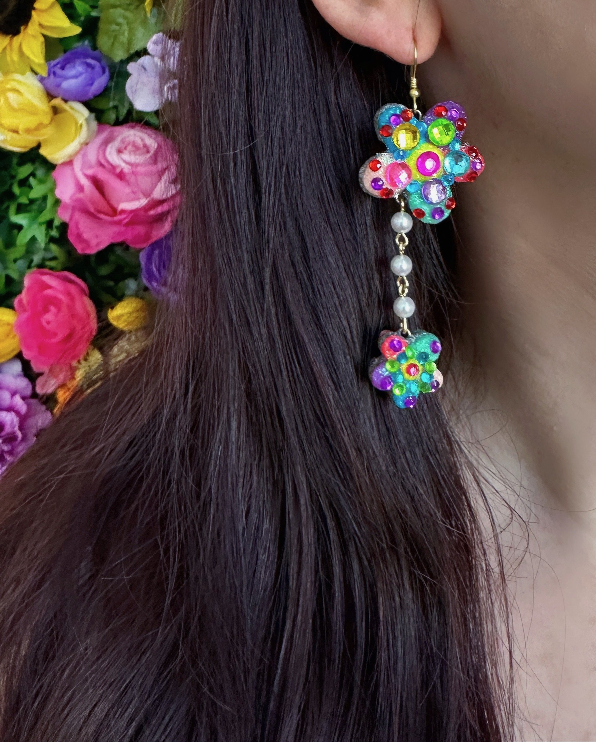 The Lila Flowers Earrings✨