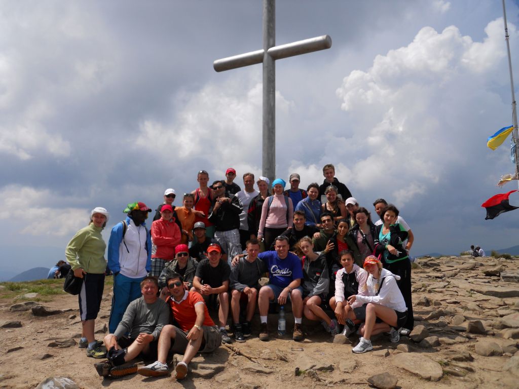 John and sasha with students - august 2011