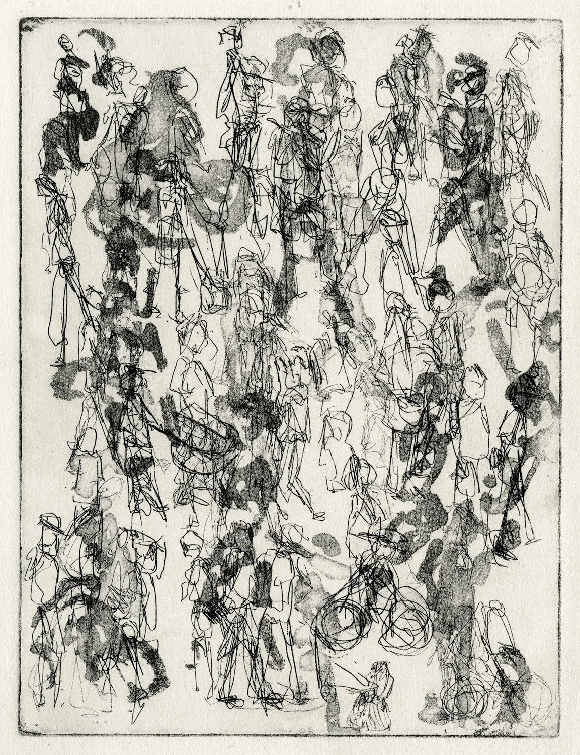 one plate state II, 2015, zinc etching on Hanhnemuhle, 20 x 15 cm