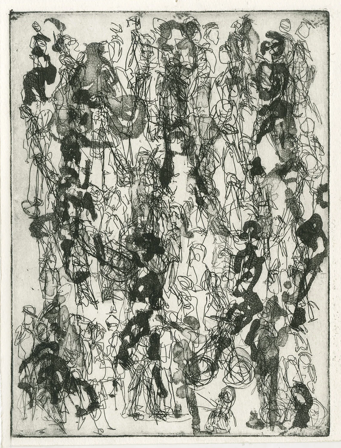 one plate state III, 2015, zinc etching on Hanhnemuhle, 20 x 15 cm
