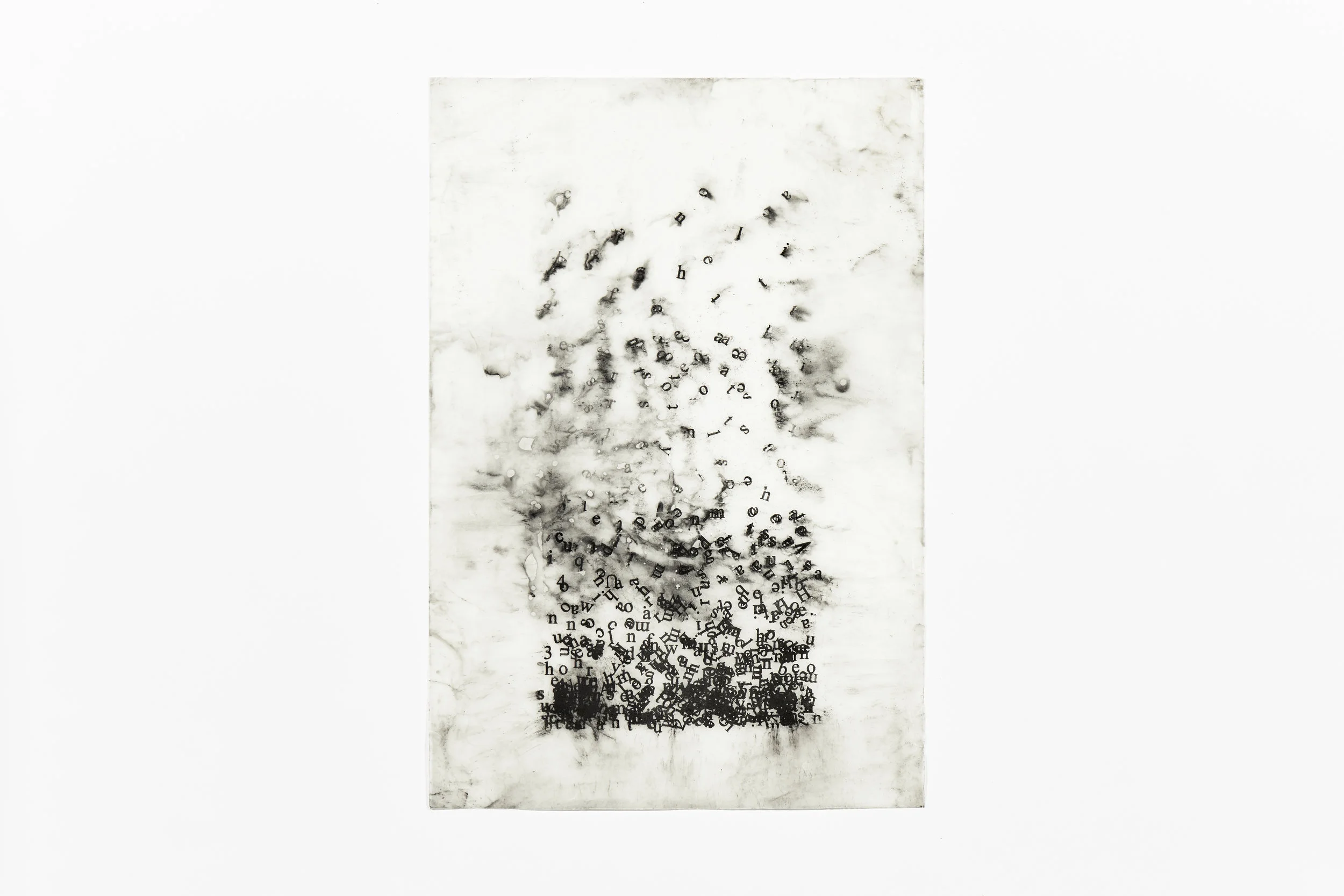 5 , 2017, silkscreened pigment on waxed Japanese rice paper, 94 x 64 cm