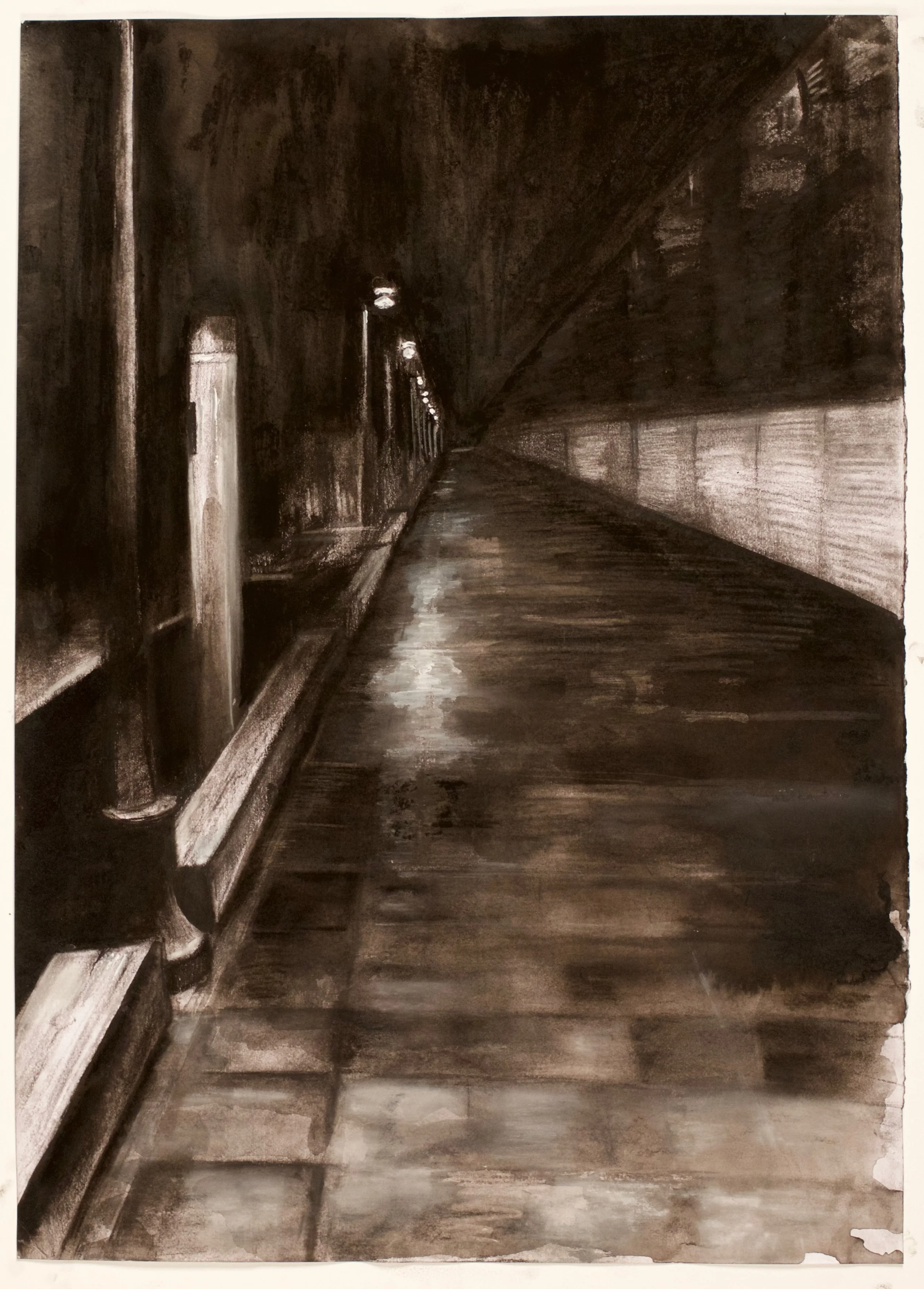 collected space IV , 2015, charcoal, goache and conte crayon, 59.4 x 42 cm