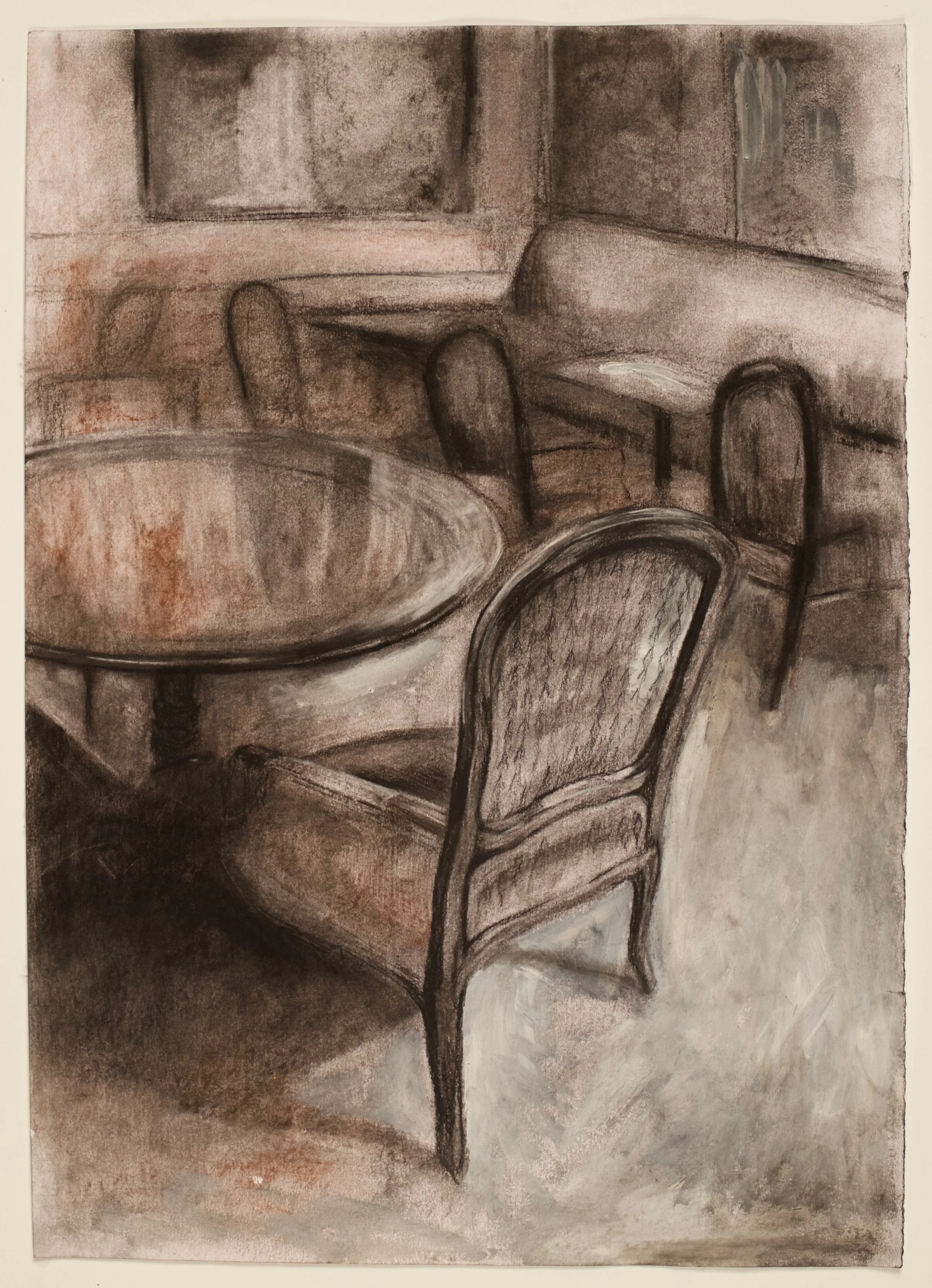 collected space I , 2015, charcoal, goache and conte crayon, 59.4 x 42 cm