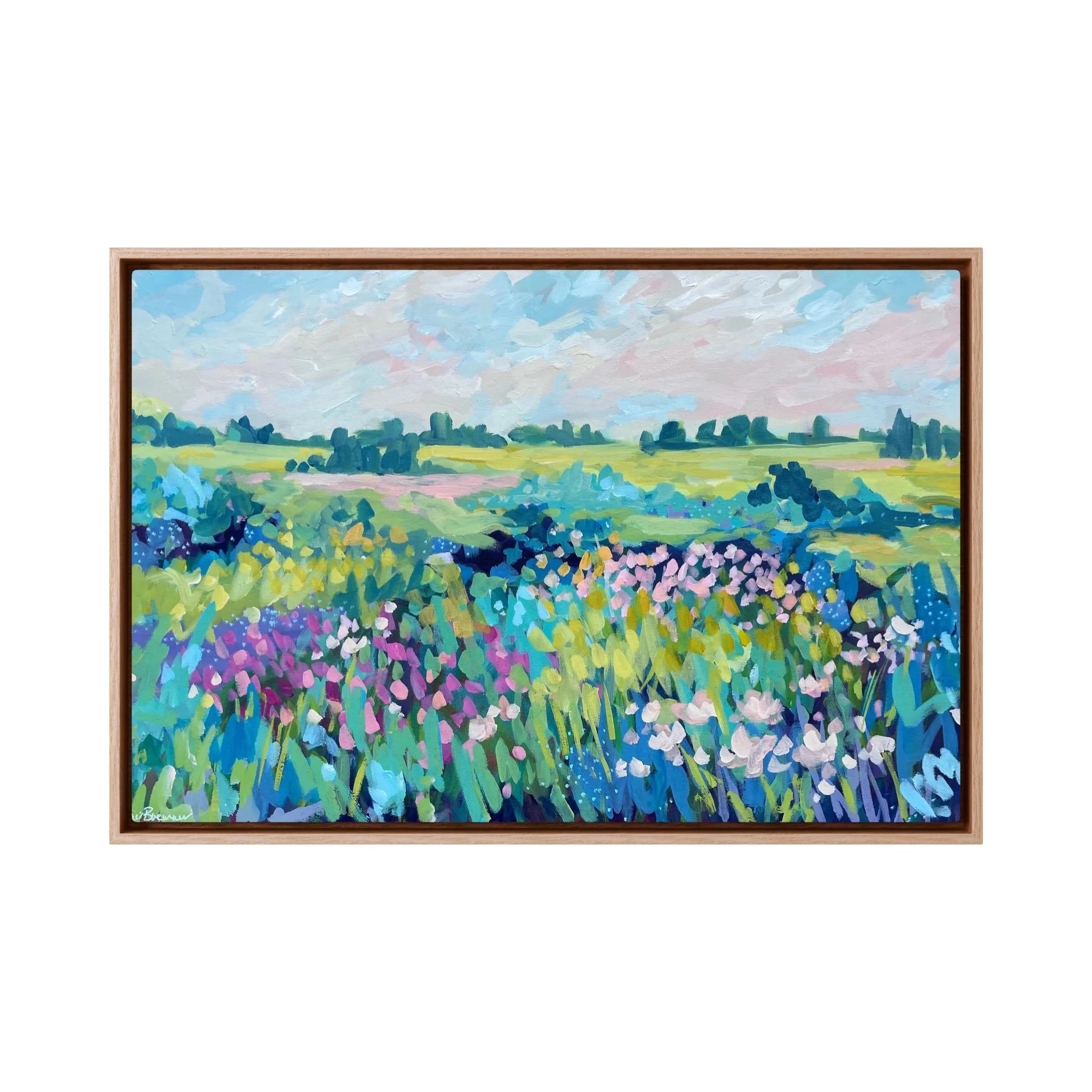 Flower Field Framed Canvas Print