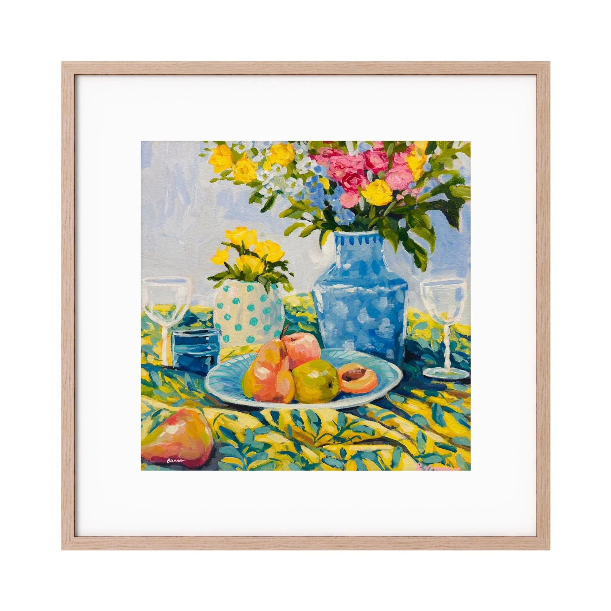 Cool Blue Morning Tea, Framed Fine Art Print