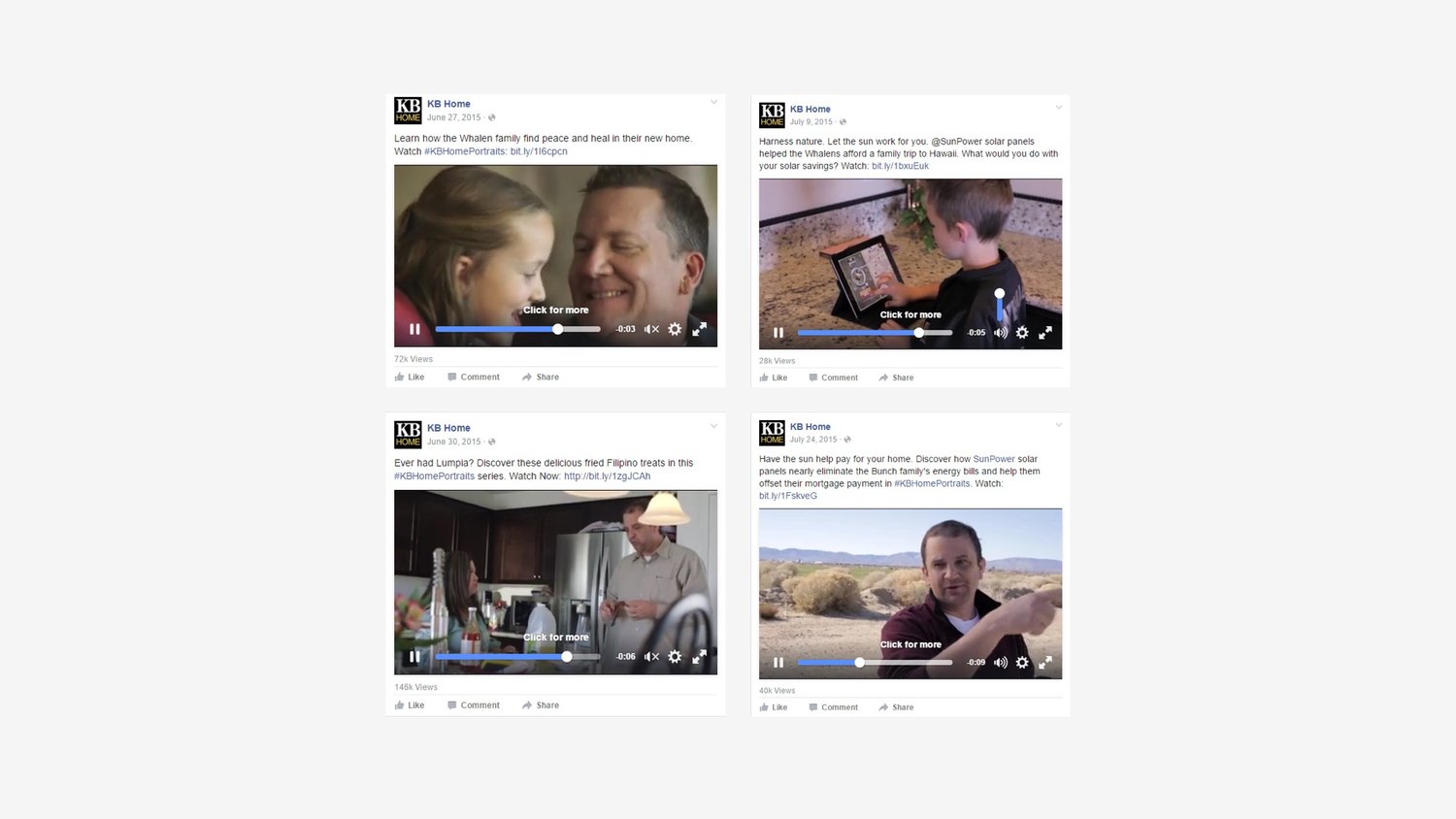 KB Home: Social Media Video Posts