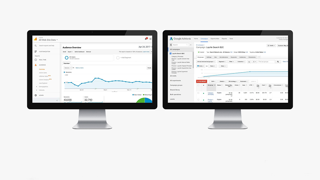 Layrite: Google Analytics, Adwords