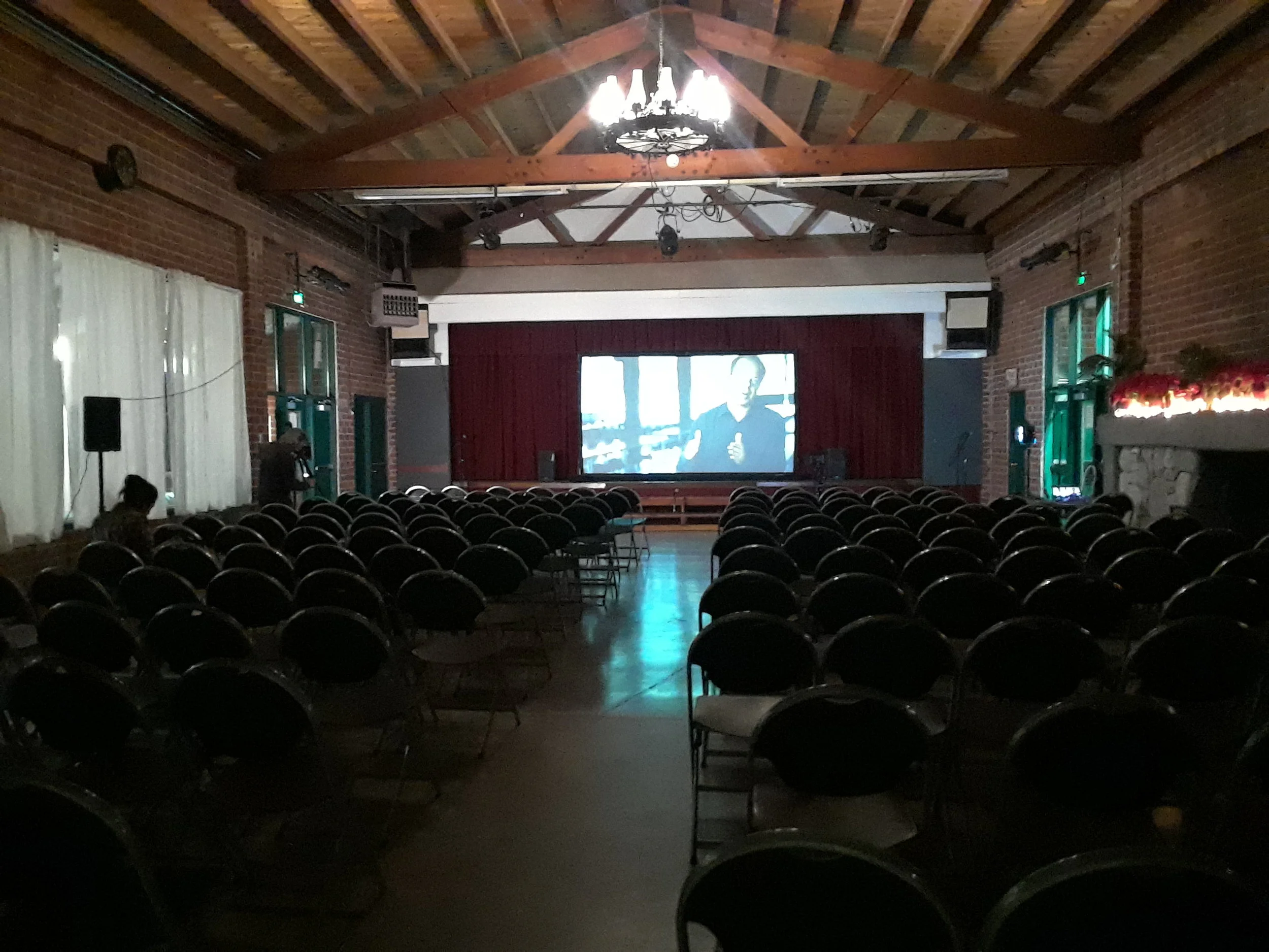 Set up of the Topanga screening.