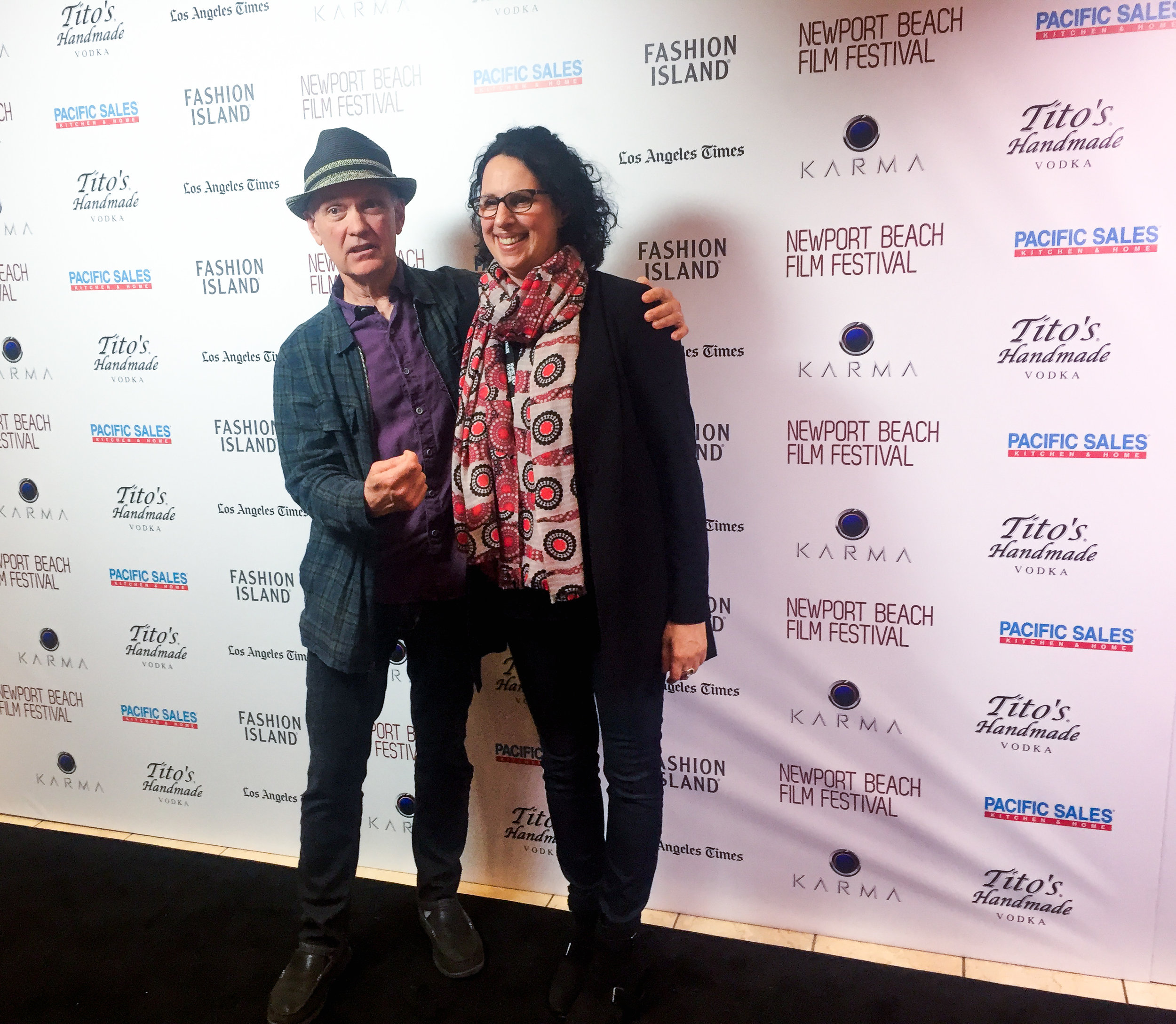 Director Lori Miller and Director of Photography Brian O'Connell pose for the camera pre-screening of Day One .