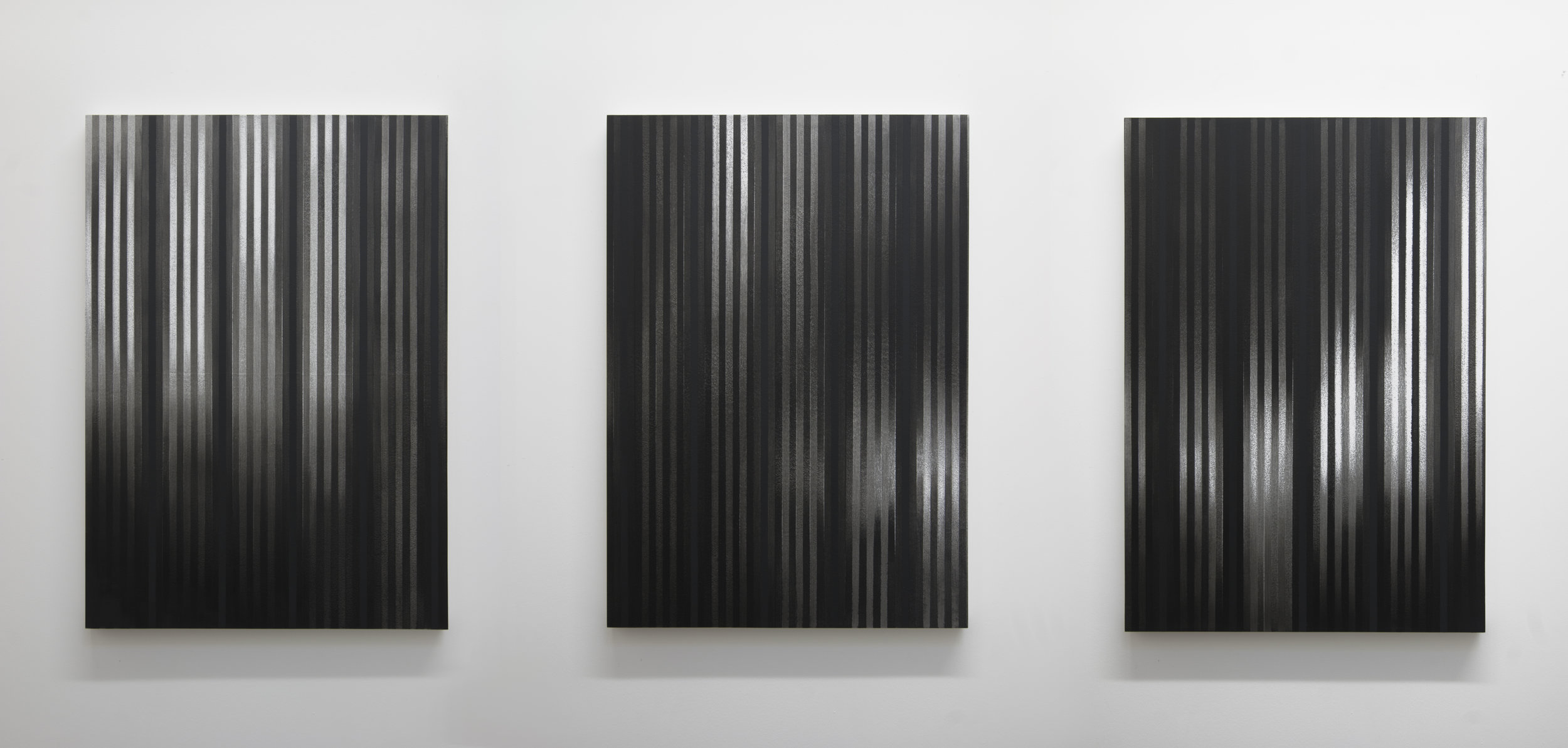  In Pursuit of Shadows, 2013 (Installation view)  Acrylic on panel, 36 x 26 inches each 