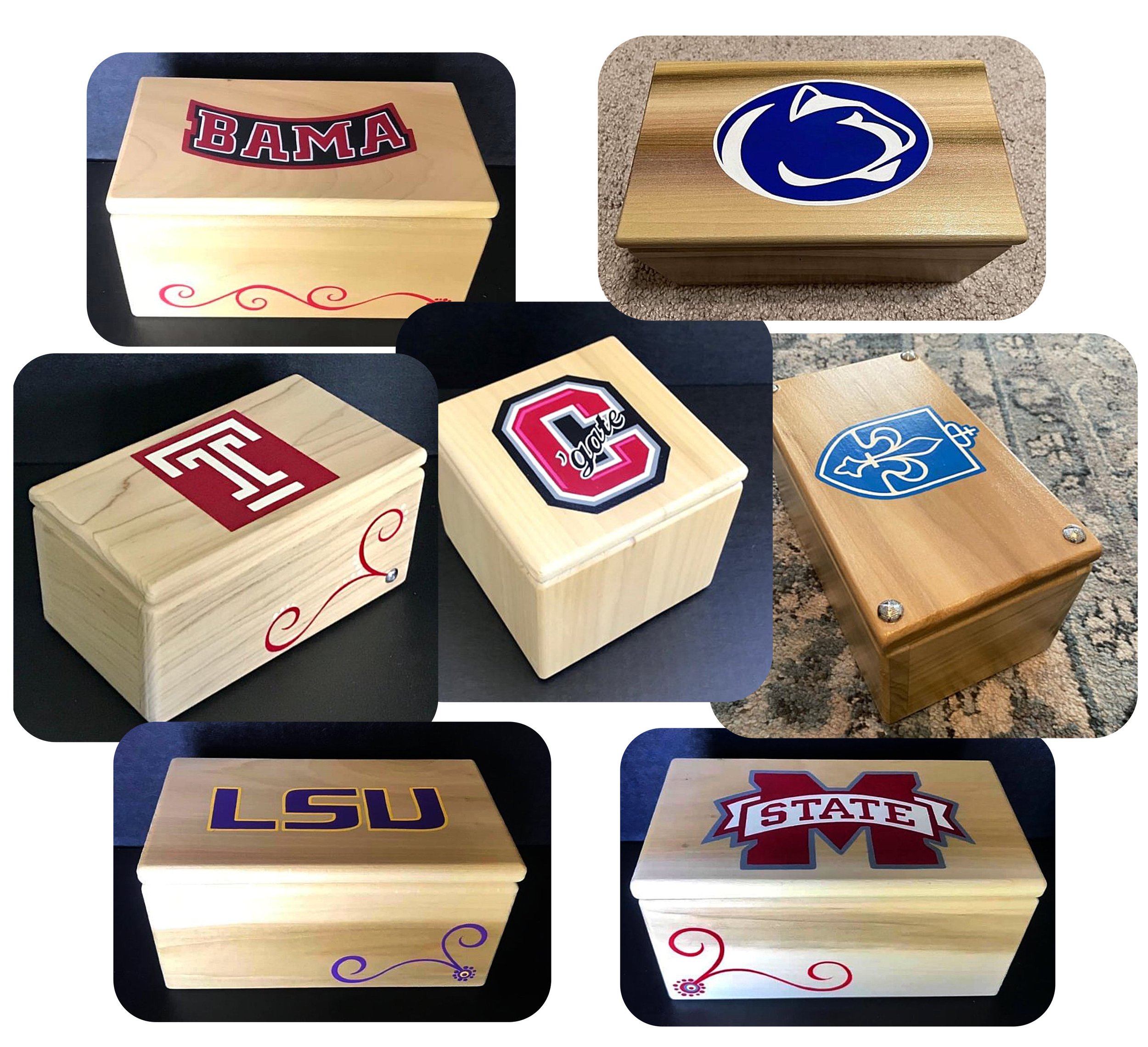 College Themed Memory Boxes
