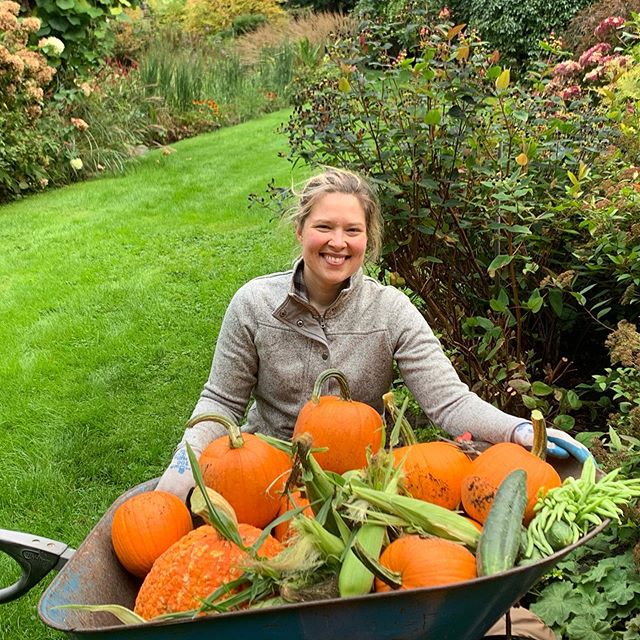 Daughter Mary came home to help with the harvest!