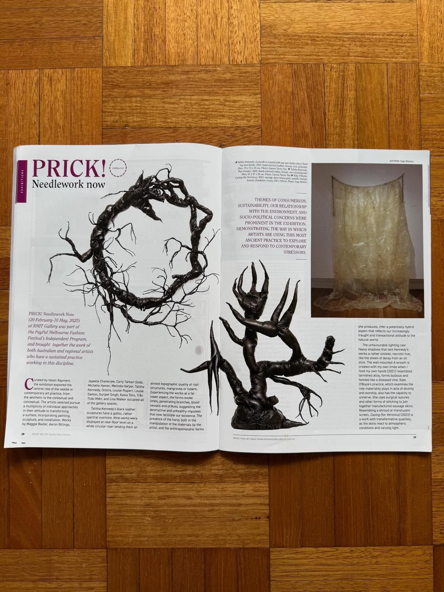 Centrefold!
My work looks so damn glam featured in current issue of TEXTILE FIBRE FORUM 

Thanks to Inga Walton&rsquo;s exhibition review of Prick! Needlework Now at RMIT Gallery 20 Feb - 10 May 2025 curated by Helen Rayment alongside great needlewor