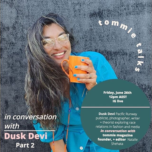 TOMMIE TALKS WITH DUSK DEVI PART TWO⁣
⁣
This Friday June 26th, 12pm AEST we're going live with @duskdevi for Part 2 of our discussion. If you weren't able to tune in to our first instalment, you can head on over to IGTV now to catch up on our convers