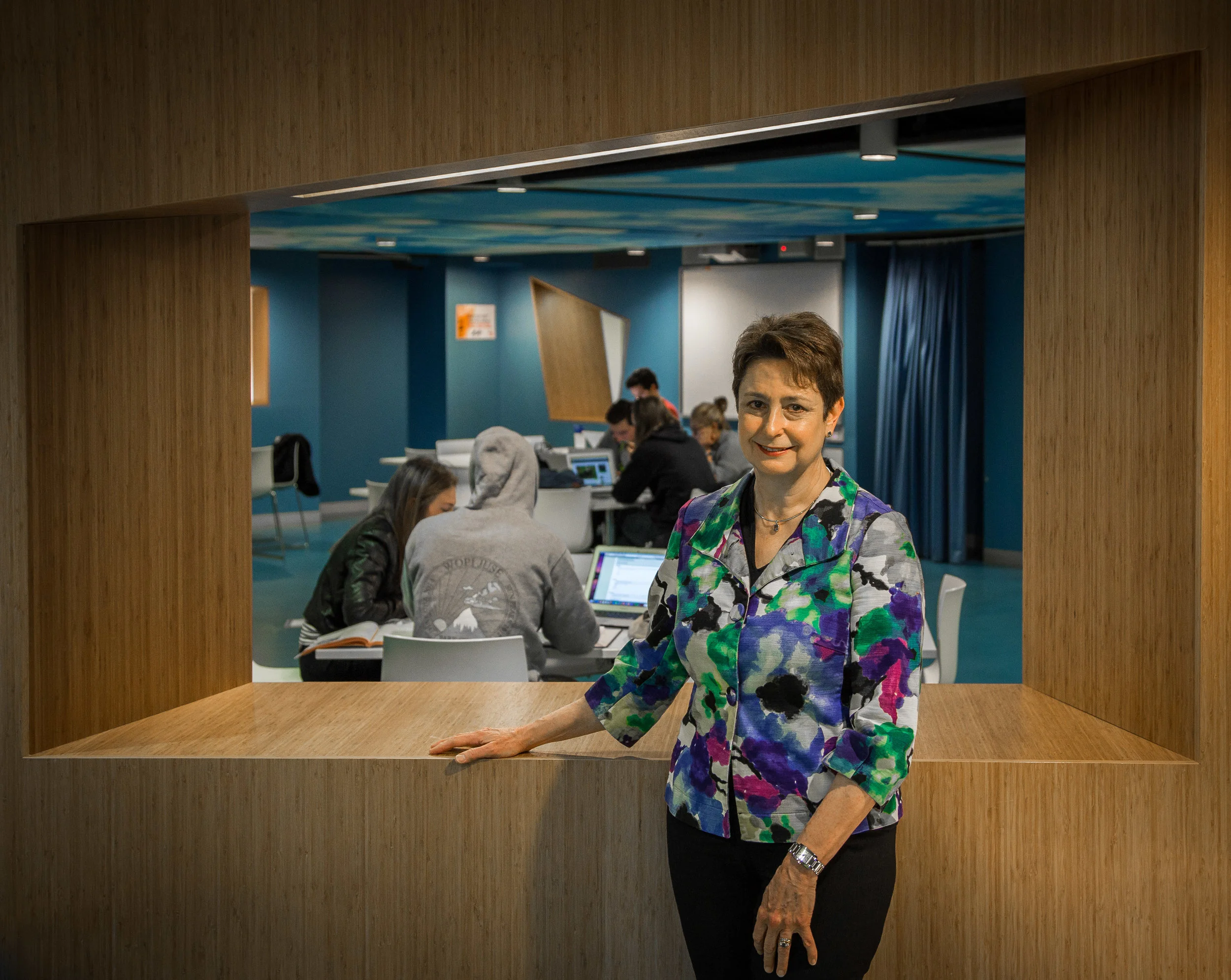 Professor Jill McKeough, photographed in one of the student areas in the UTS law school.