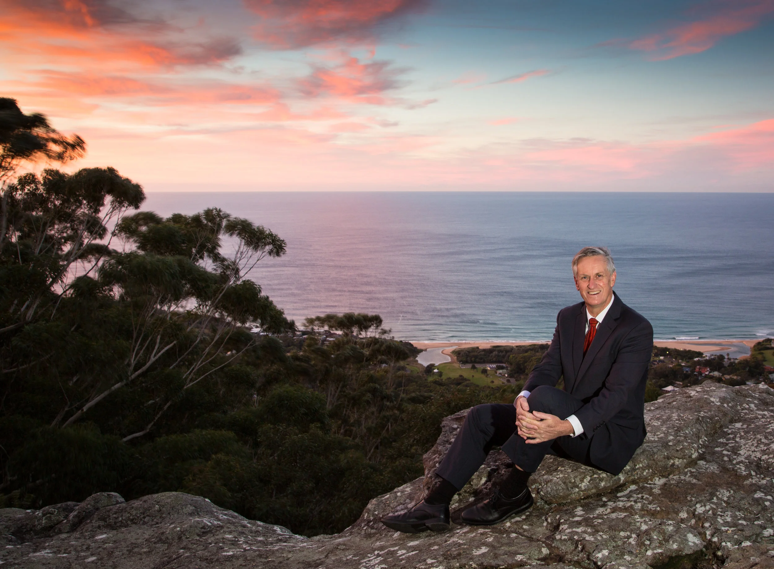 John Corker on the escarpment near his home on the coast between Wollongong and the Royal National Park.