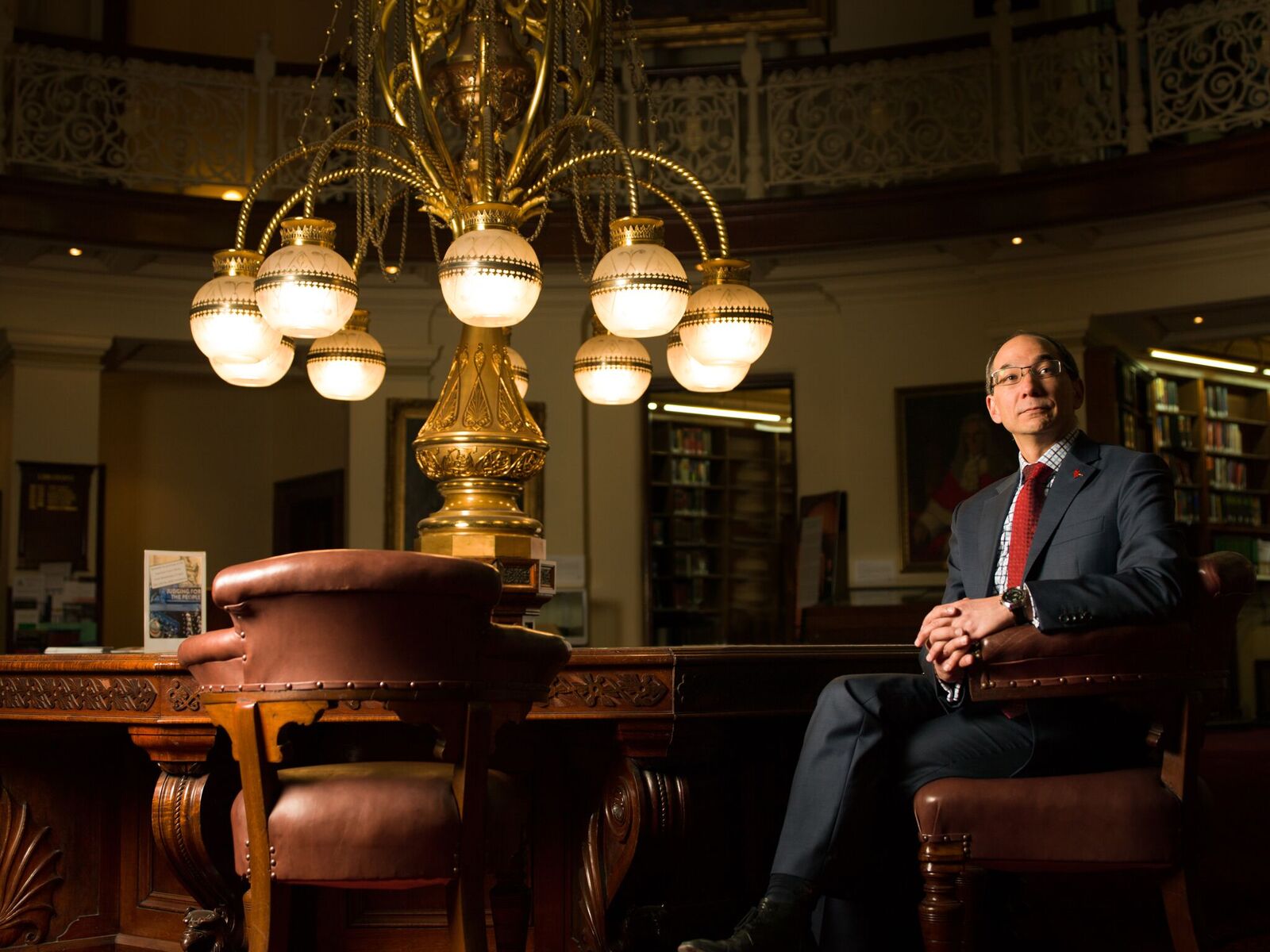 Reynah Tang in the library of the Supreme Court of Victoria, where he was a key player in the founding of the Australian Asian Lawyers Association.
