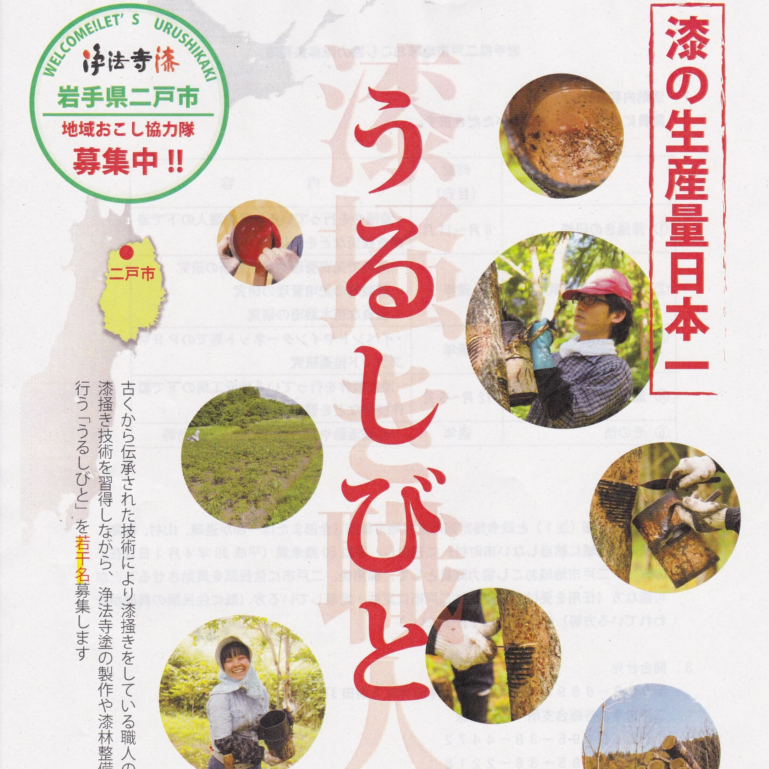 地域おこし協力隊　「うるしびと」募集　