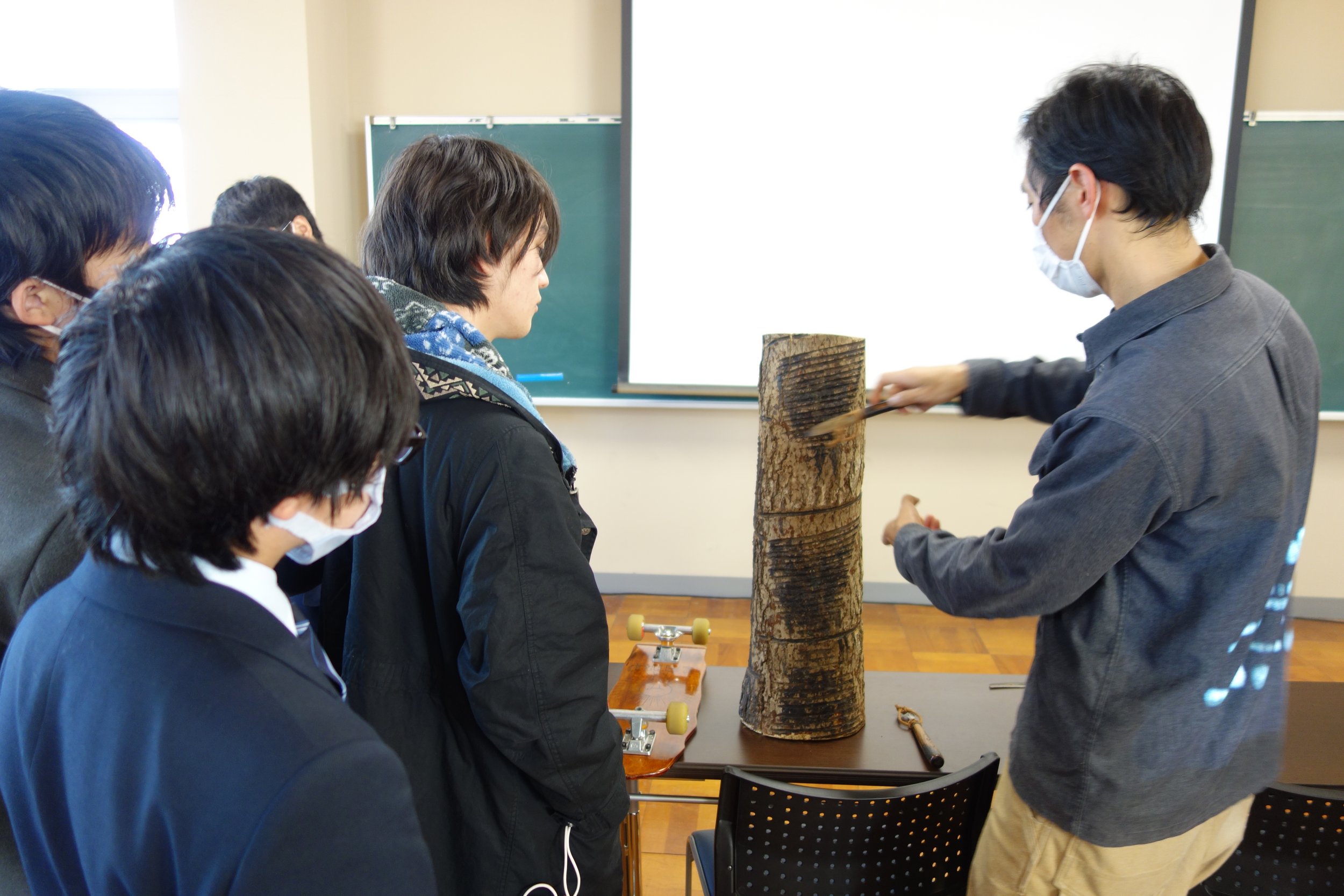 漆の授業＆拭き漆WS@京都府立洛水高等学校
