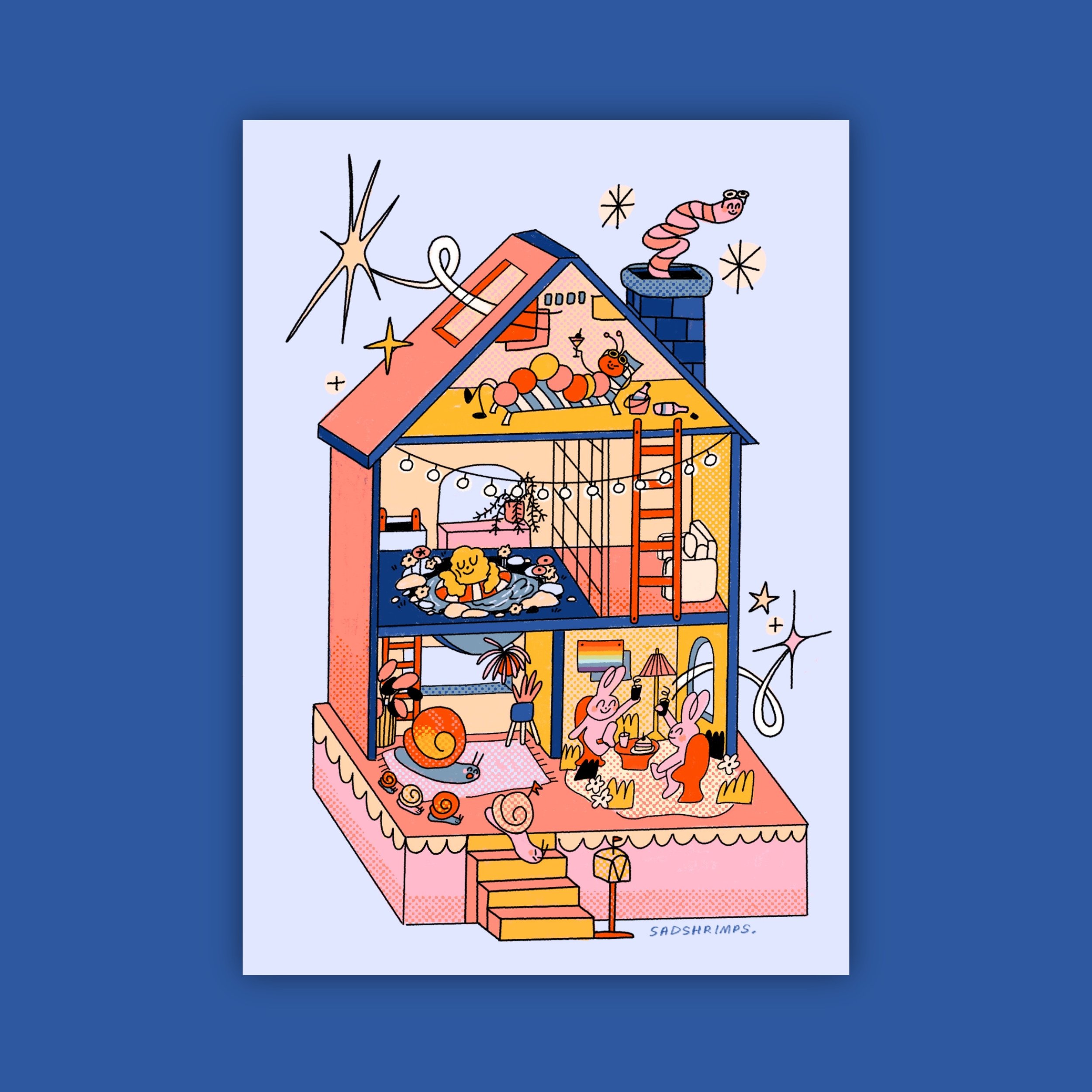 Tiny House Party Print