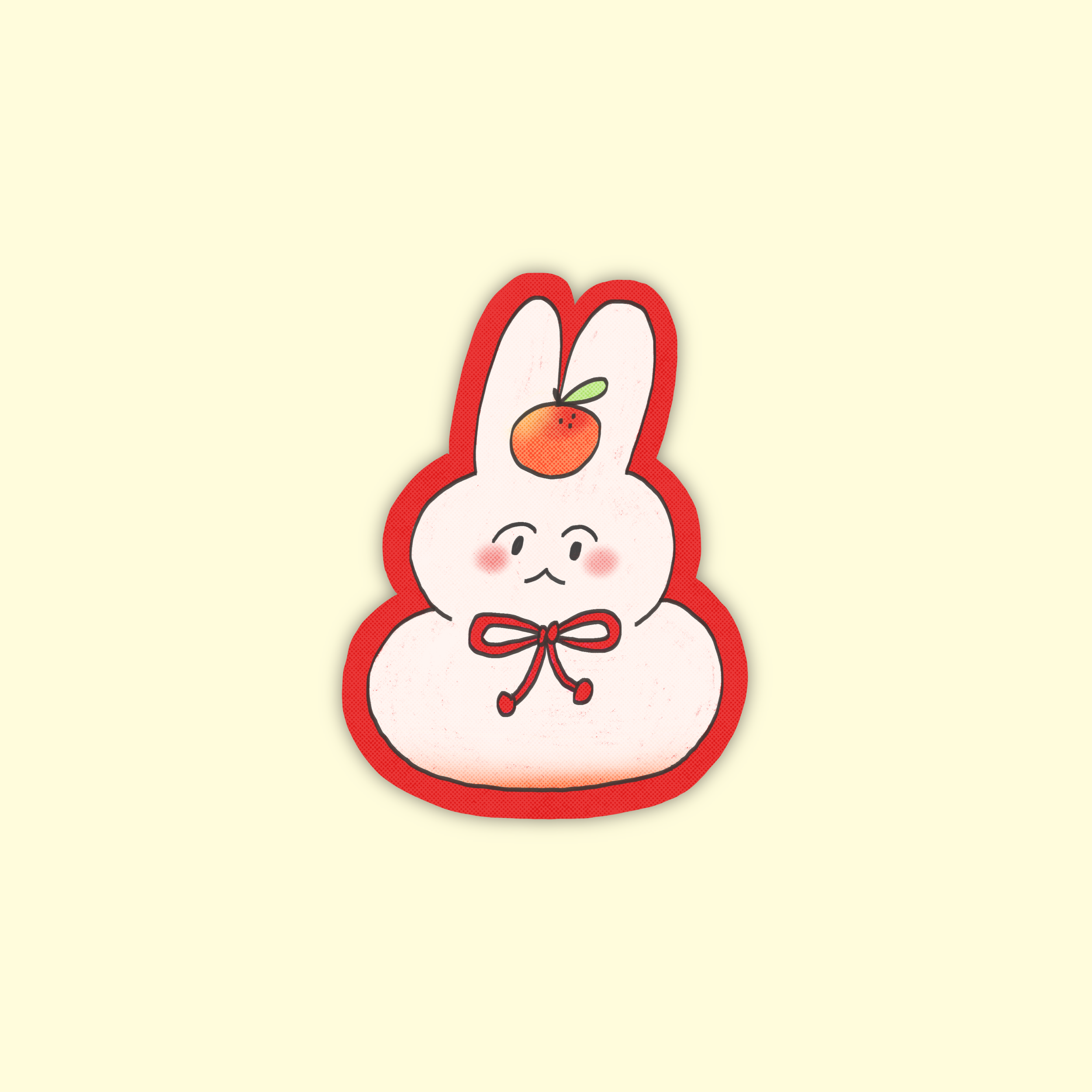 Kagami Mochi Bunny Sticker