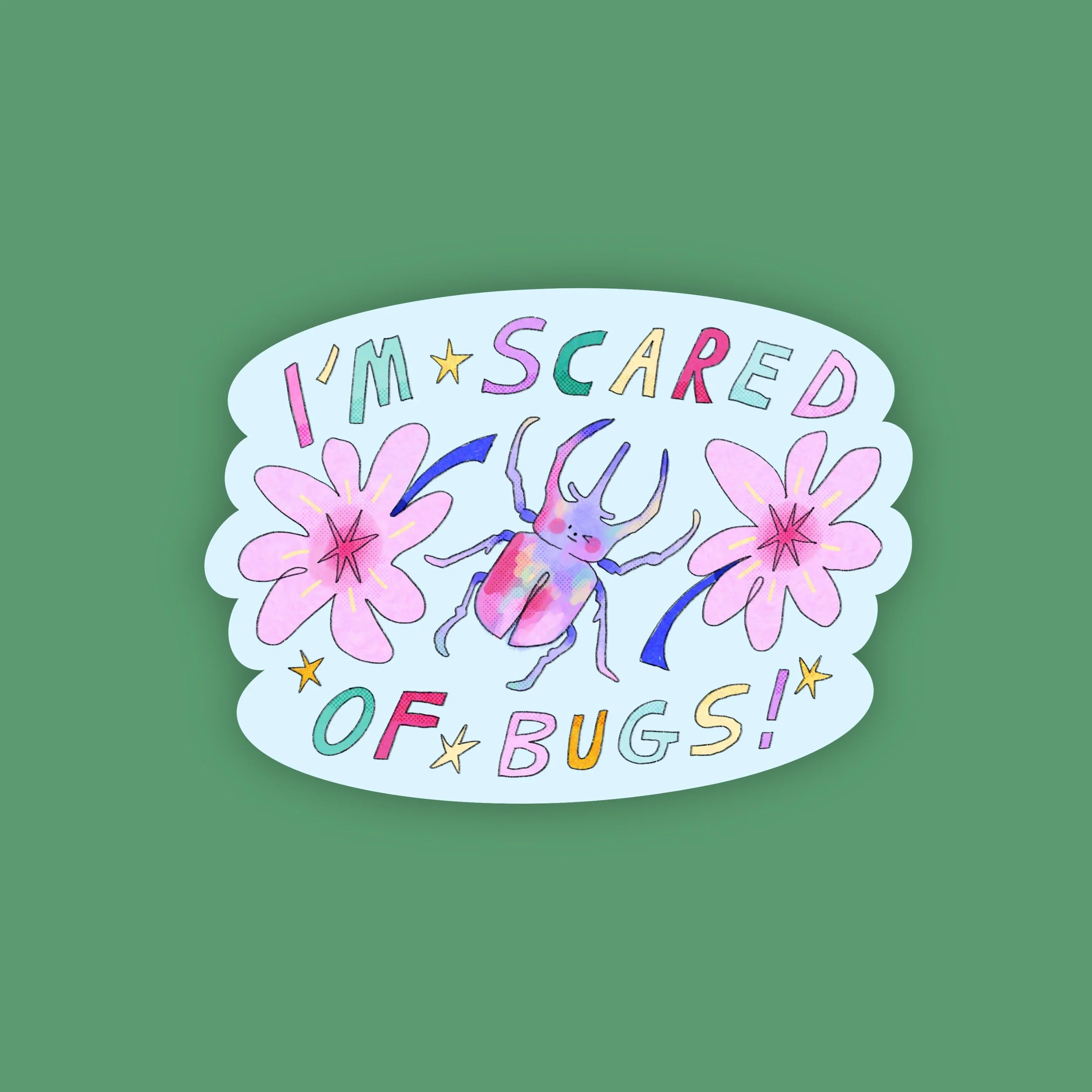 Scared of Bugs! Sticker