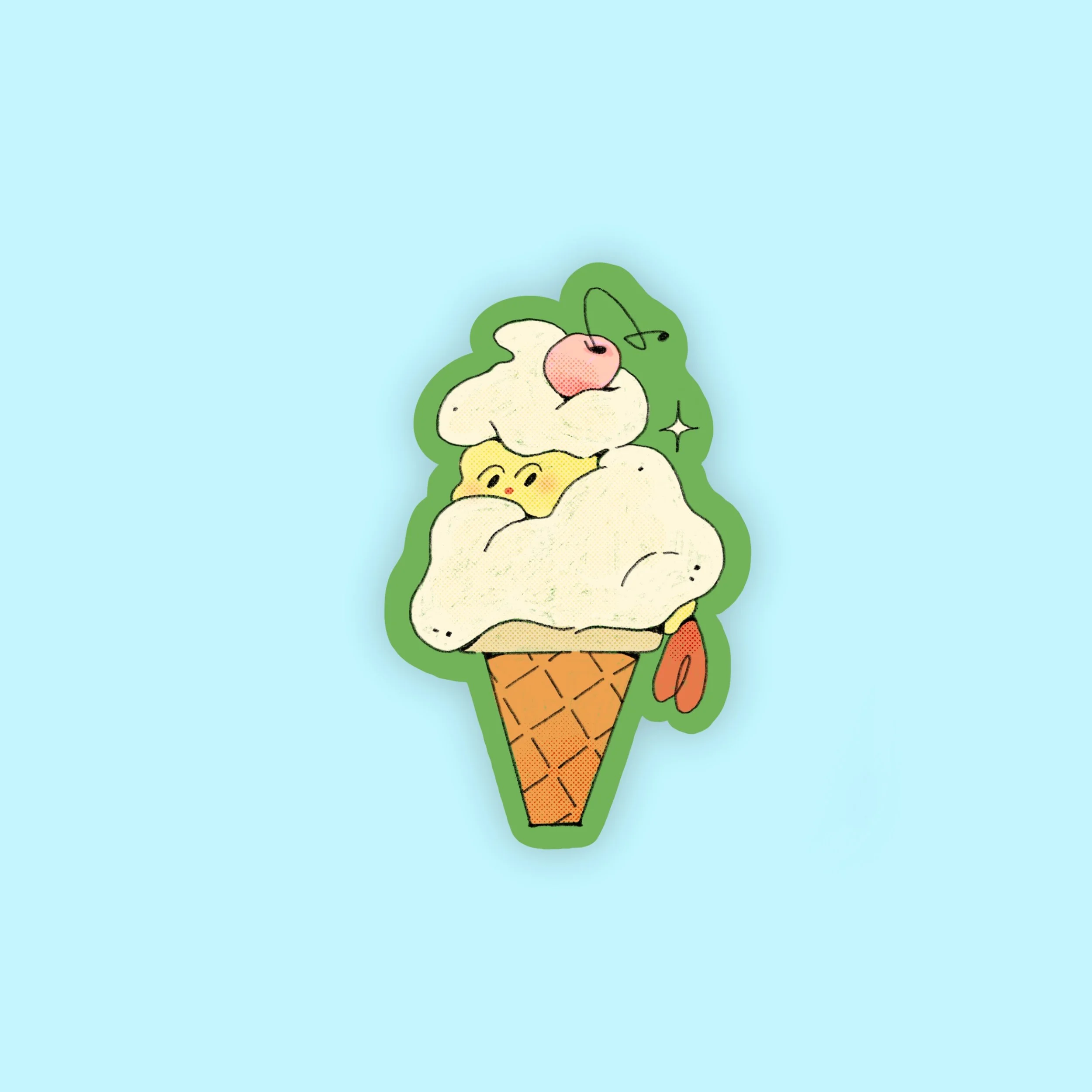 Cheeky Shrimp Sundae Sticker