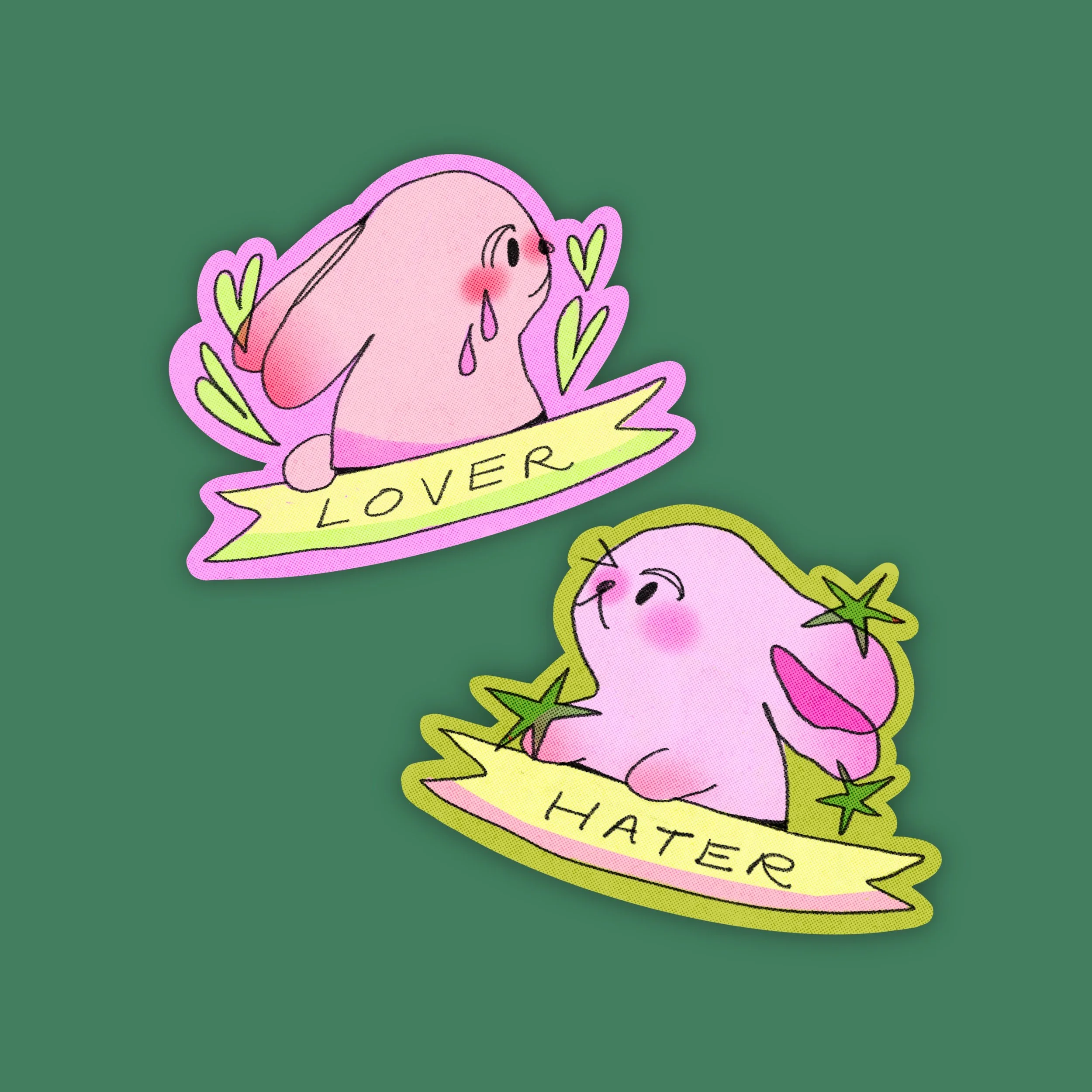 Lover + Hater Sticker Set