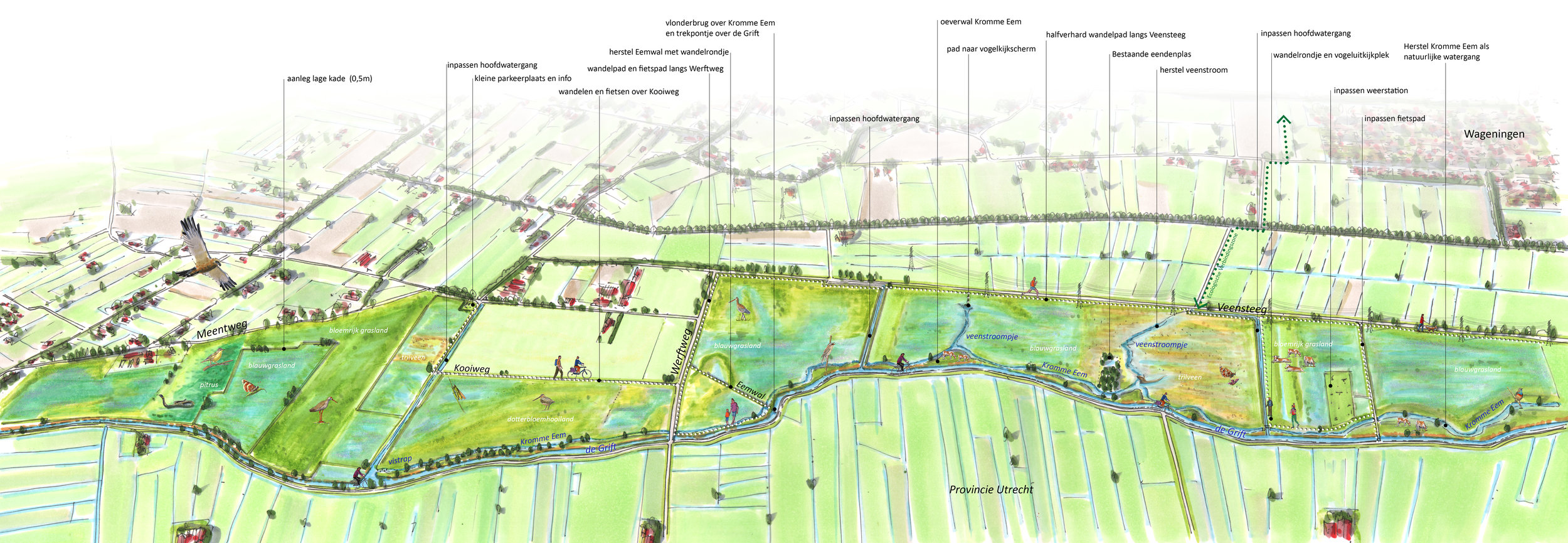 Vogelvluchtschets Binnenveldse Hooilanden