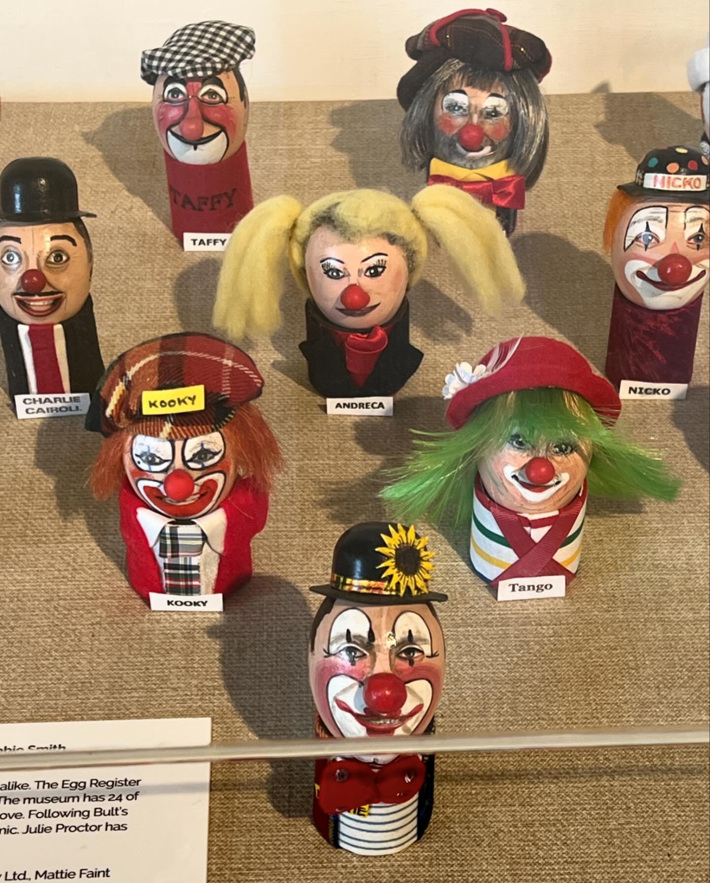 So great to also see some of the original eggs from the Clowns Egg Register, a system where Clowns trademarked there unique face designs by painting them onto hard boiled eggs. Also great to see lots of amazing Pearly Kings and Queens related artefac