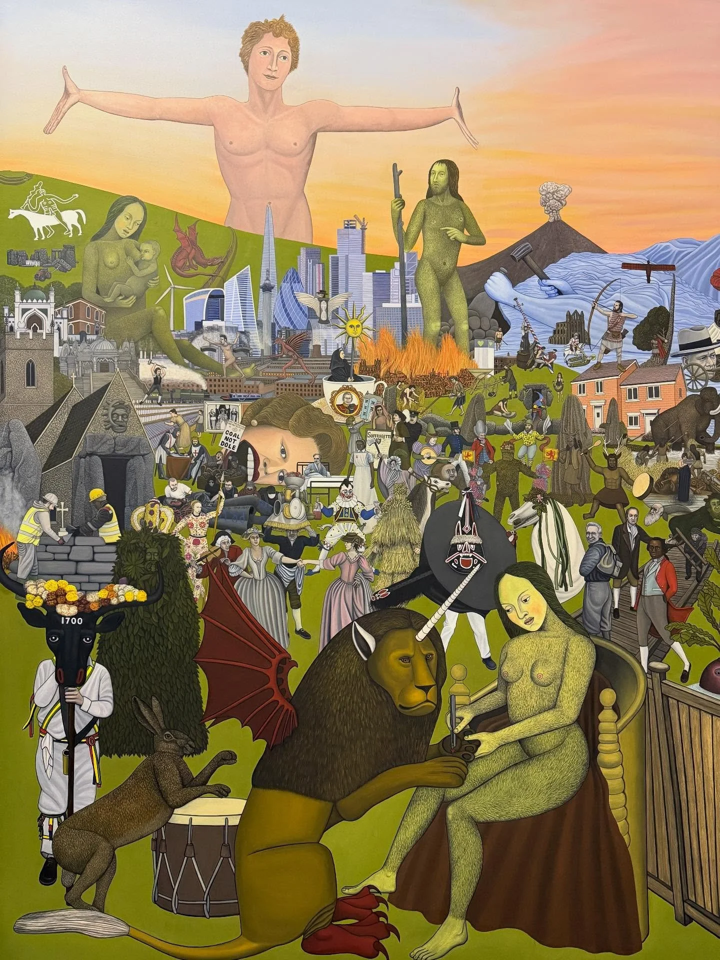 At 5:30am this morning I finally finished it! Children of Albion is complete. This is about half of it, you&rsquo;ll have to come and see the rest at my show opening on the 6th of November at the @fitzroviachapel It&rsquo;s been a challenge of a life