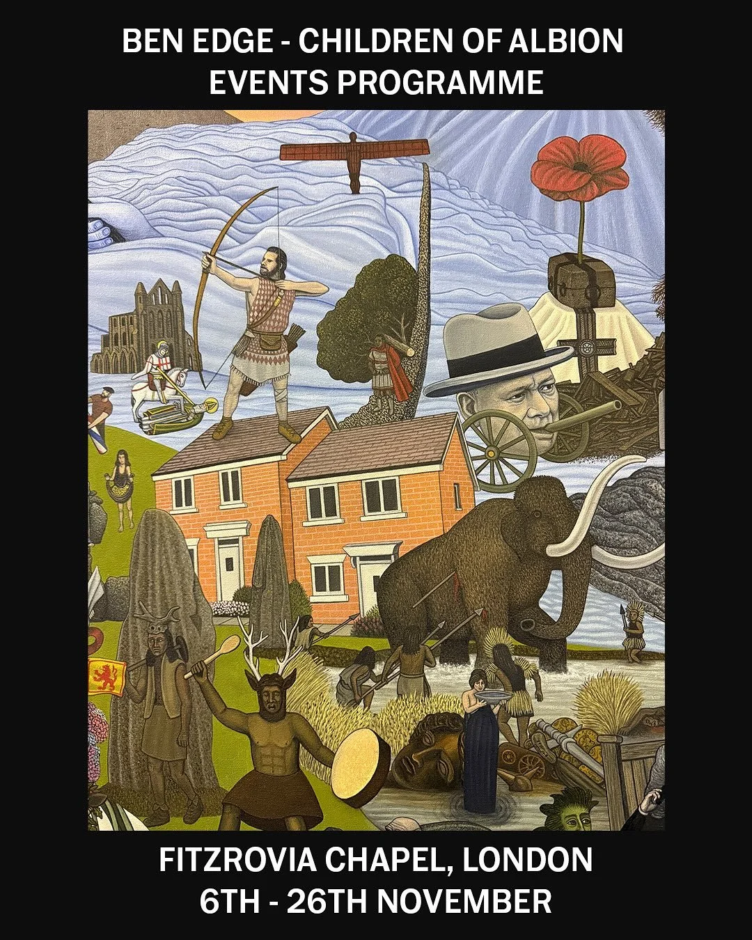 I am delighted to announce the events programme for my upcoming solo show &lsquo;Children of Albion&rsquo; at the Fitzrovia Chapel. Tickets are &pound;15 with limited capacity, so get in fast. The private view capacity is now full but there is a free