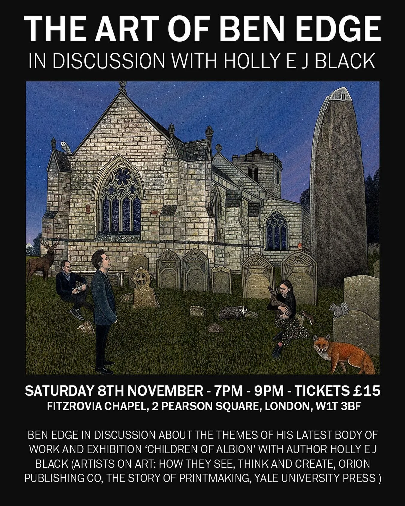 Very excited to be talking to Friend and talented Author @hollyejblack as part of the events  programme for my upcoming show &lsquo;Children of Albion&rsquo; at the @fitzroviachapel where we be discussing the themes behind my work and exhibition. I f