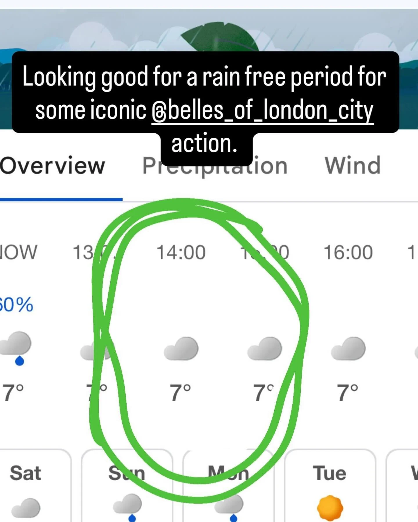 Incase your planning on not coming today cause of the rain think again! All shall be clear for @belles_of_london_city iconic performance at 2pm outside the chapel @fitzroviachapel see you all soon!!!