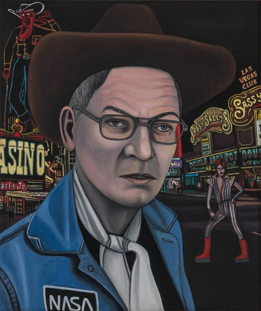 Happy birthday to David Bowie. Here&rsquo;s an old one from my Folk Renaissance series that I painted in 2015 that is Bowie Related called &lsquo;Where Ziggy Got His Stardust&rsquo;
The Legendary Stardust Cowboy, was an Outsider musician and Pioneer 