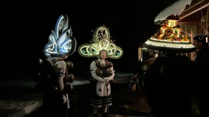 Yesterday witnessing the Silvesterchlausen in Urn&auml;sch, Switzerland for the second time. At 4am I could hear a distant yodel and the clanging of bells in the hills and after following the sound through the darkness, standing in front of me was a 