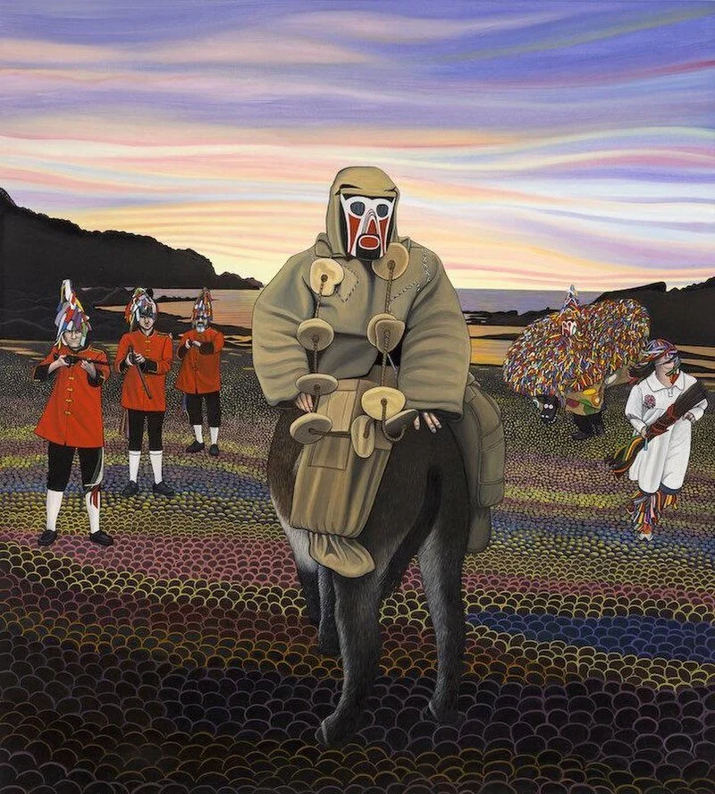 HUNTING THE EARL OF RONE (2020)

Oil On Canvas - 100cm X 90cm

Hunting the Earl of Rone is a custom that takes place in the village of Combe Martin, Devon during the May Spring Bank Holiday weekend. The procession was originally banned in 1837 due to