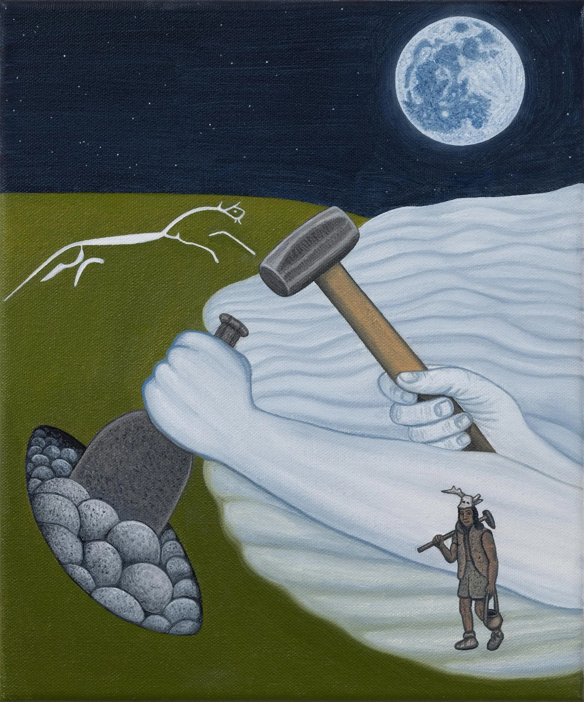 THE BIG BANG OF ALBION AT ICE MOON, 2026
Oil on Canvas, 30cm x 25cm, By Ben Edge

Tonight is a Blue Moon &mdash; the rare occurrence of two full moons within a single calendar month, giving rise to the phrase &ldquo;once in a blue moon.&rdquo;

It fe