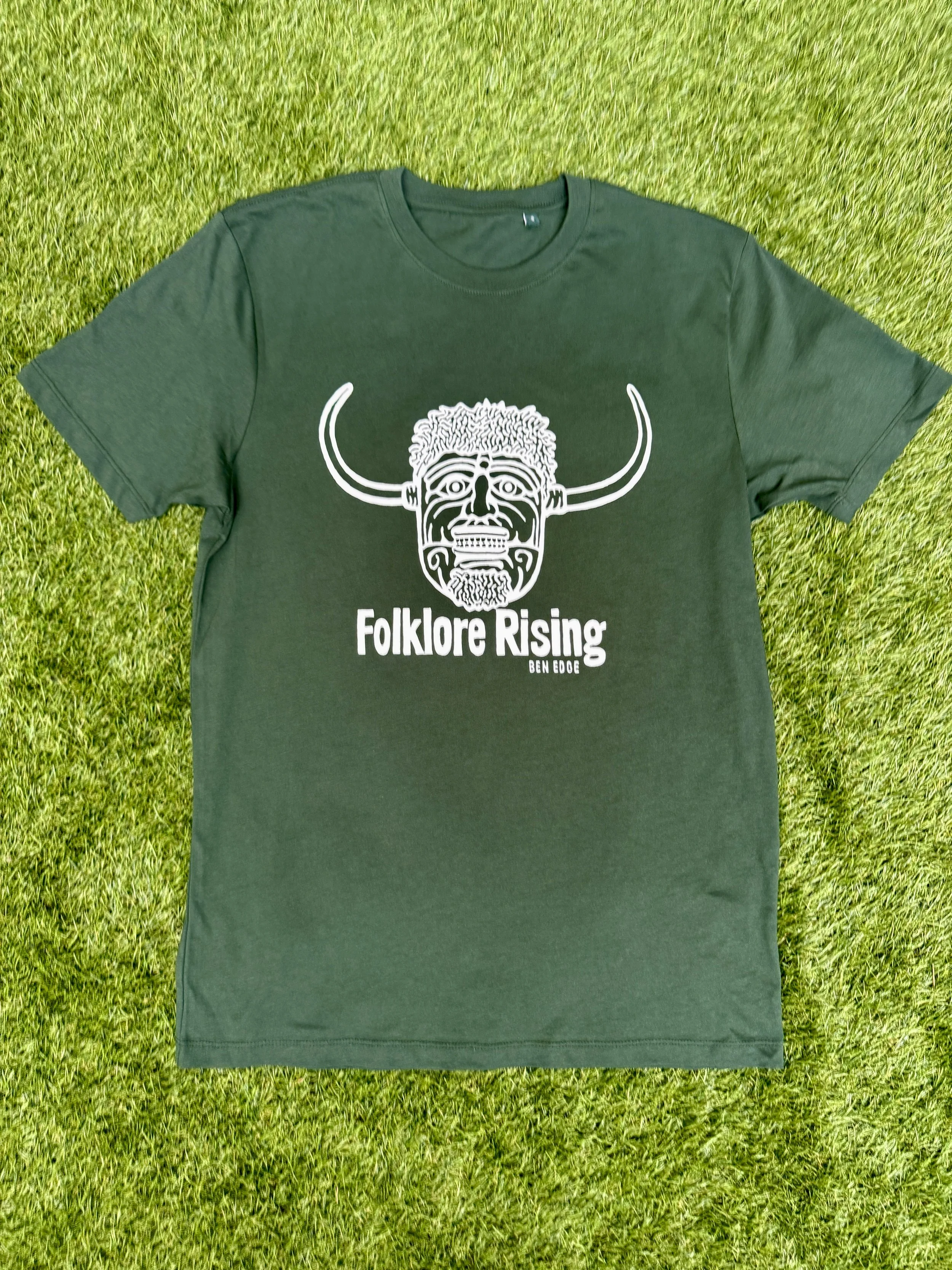 FOLKLORE RISING, WOODLAND GREEN UNISEX T-SHIRT