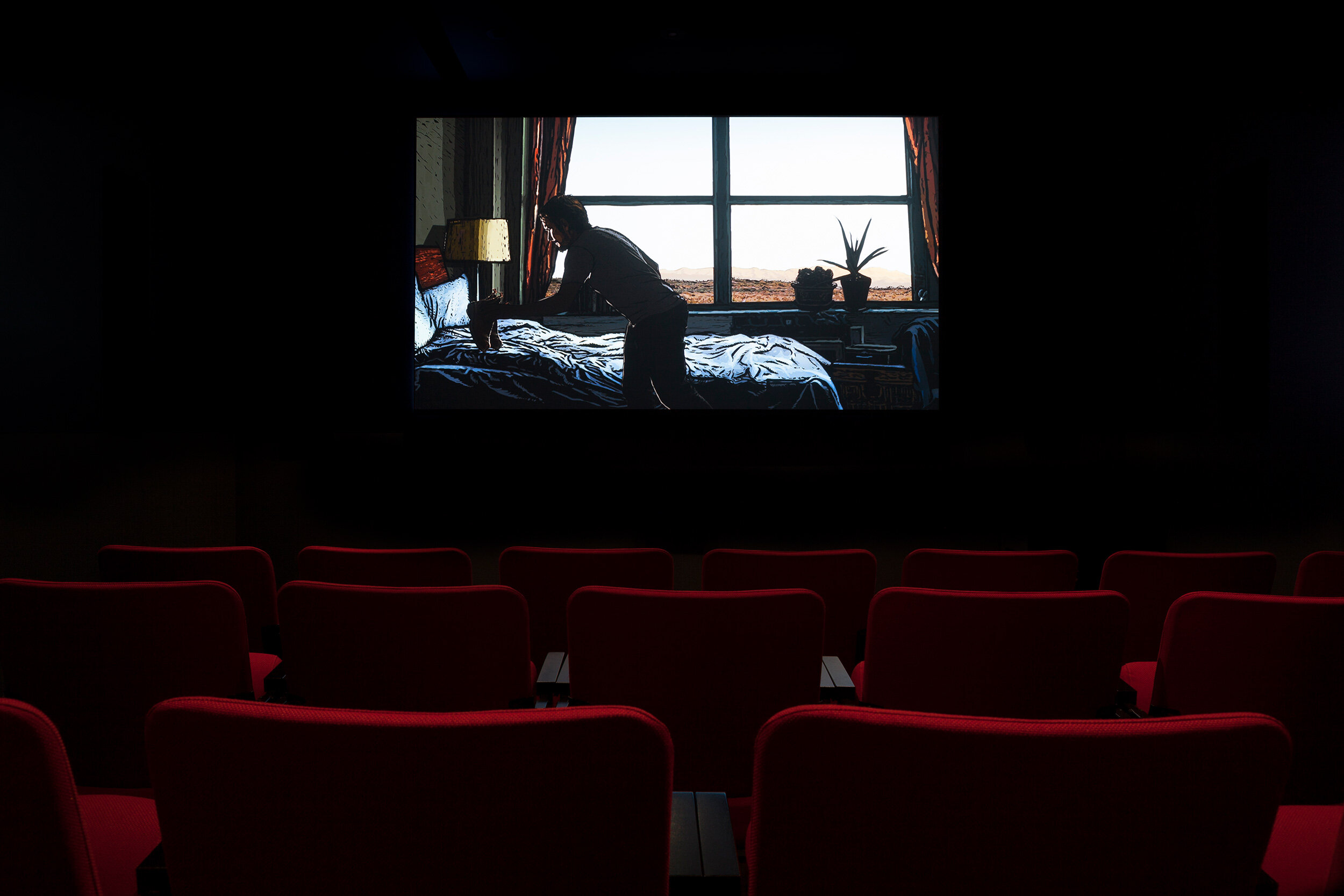  © Nathalie Melikian , The Last Man on Earth  (2016). Installation view of the exhibition, Dazibao, 2016-2017. BNLMTL 2016 –  The Grand Balcony  (curator: Philippe Pirotte). Photo: Marilou Crispin. 